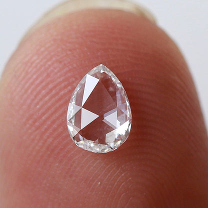 0.37 Carat White Pear Rose Cut EF Color VS Clarity Diamond