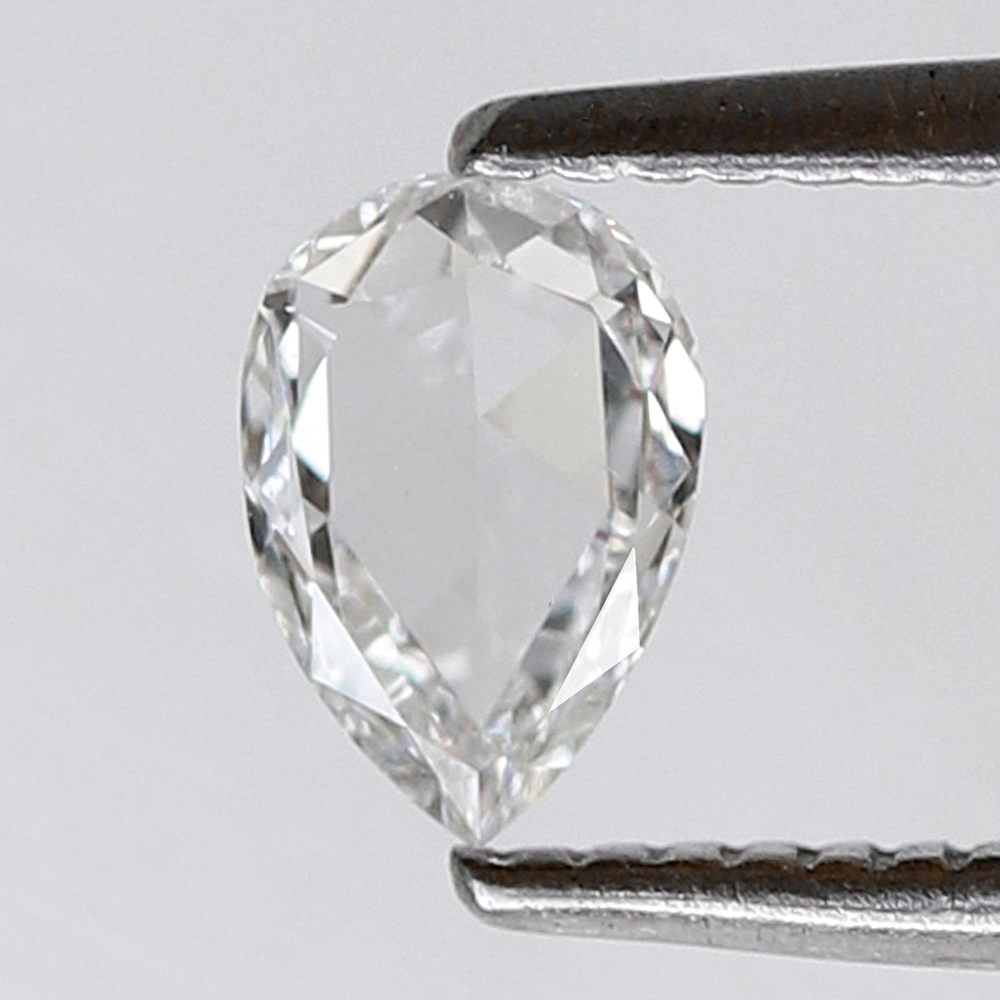 0.33 Carat White Pear Rose Cut E Color VS Clarity Diamond