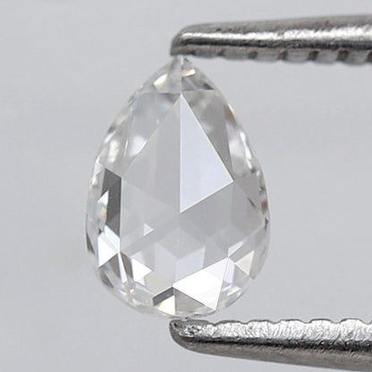 0.33 Carat White Pear Rose Cut E Color VS Clarity Diamond