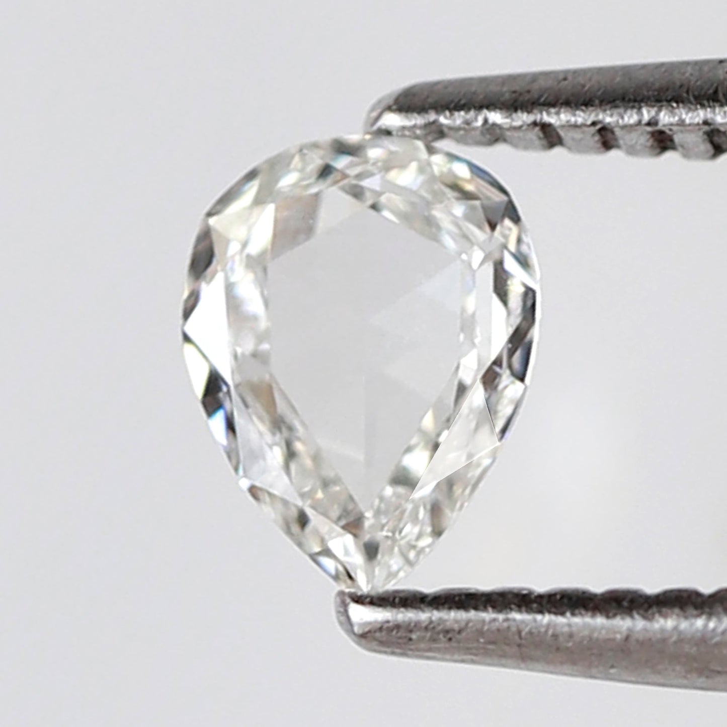 0.29 Carat White Pear Rose Cut Diamond FG VS Clarity