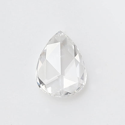 0.35 Carat White Pear Rose Cut FG Color SI Clarity Diamond