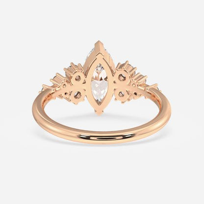 18k Gold 1ct D VVS1 Marquise Engagement Ring Celeste