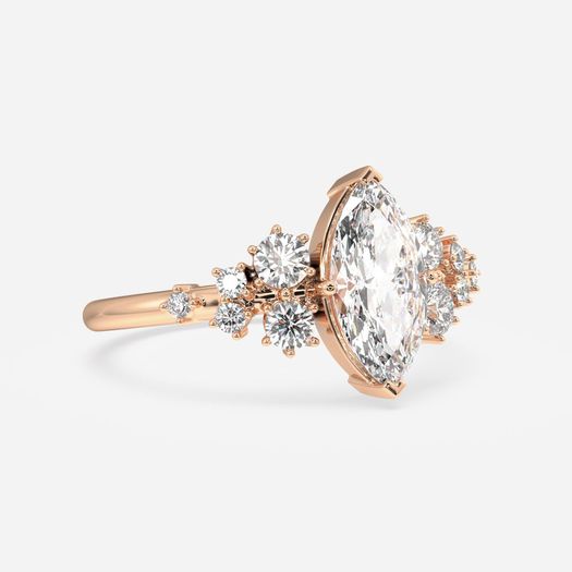 18k Gold 1ct D VVS1 Marquise Engagement Ring Celeste