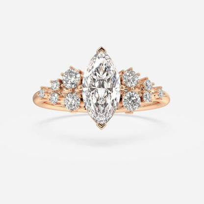 18k Gold 1ct D VVS1 Marquise Engagement Ring Celeste