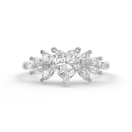 Heart 1 Carat Lab Grown Diamond Ring IGI Certified Isabella