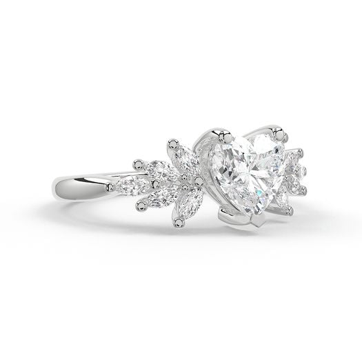 Heart 1 Carat Lab Grown Diamond Ring IGI Certified Isabella