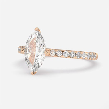 18k Gold 1ct D VVS1 Marquise Engagement Ring Julia