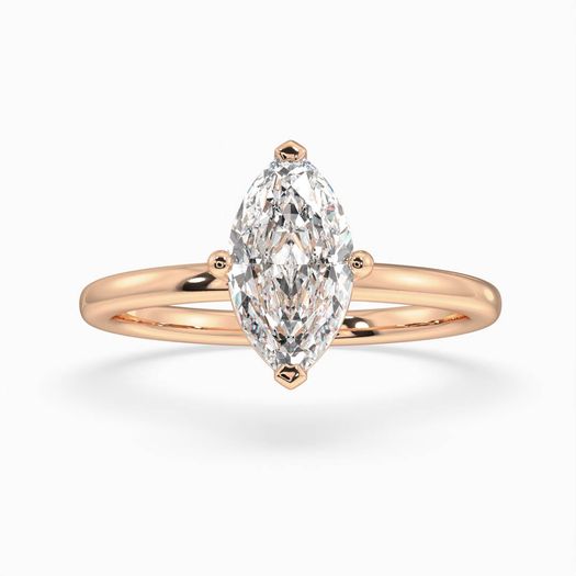 18k Gold 1ct D VVS1 Marquise Solitaire Engagement Ring Orla