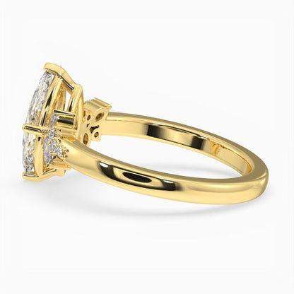 18k Gold 1ct D VVS1 Marquise Engagement Ring Sphinx