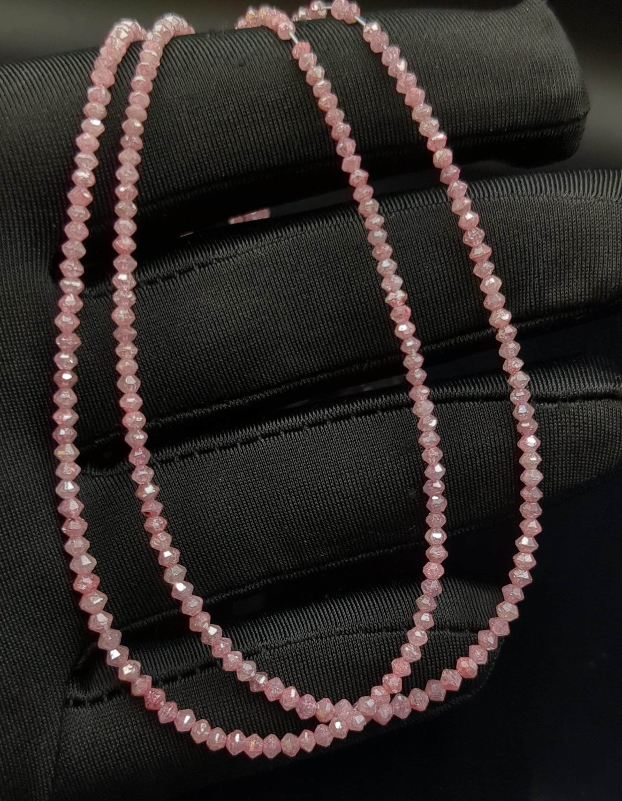 AAA+ Quality Natural Pink Champagne Diamond Faceted Natural Beads