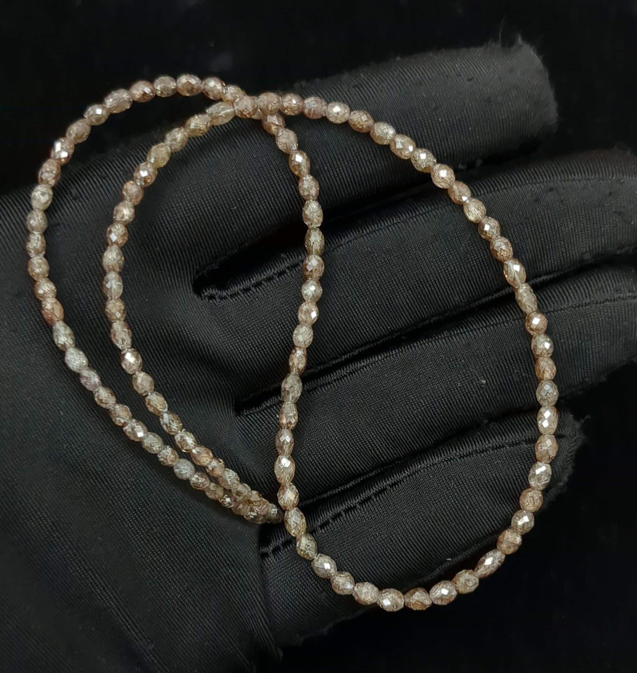 15 Inch Tumble Barrel Shape Faceted Natural Diamond Beads
