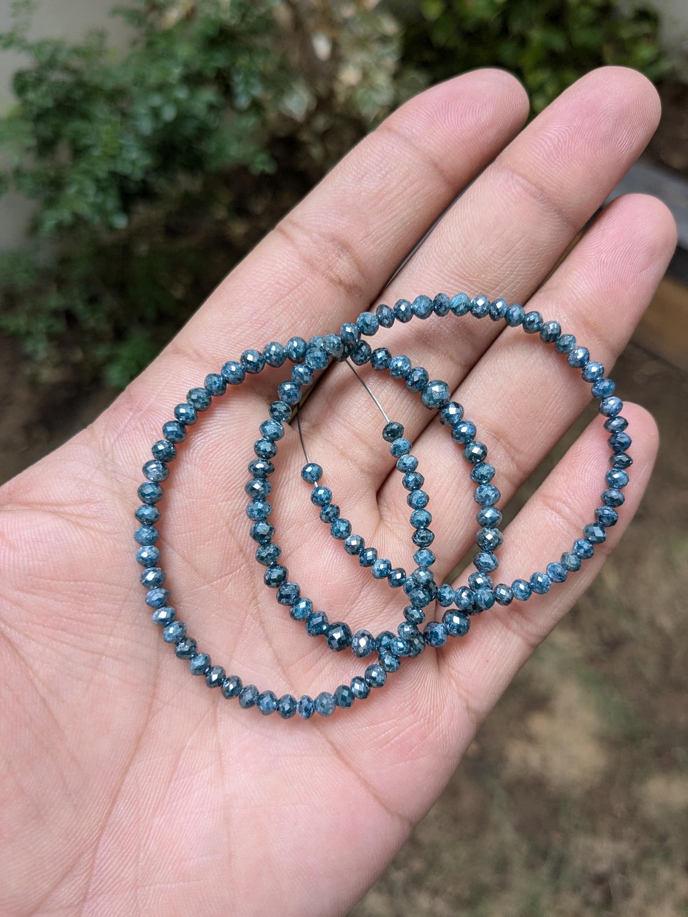 AAA+ Grade Natural Blue Diamond Beads Jewellery making 4mm