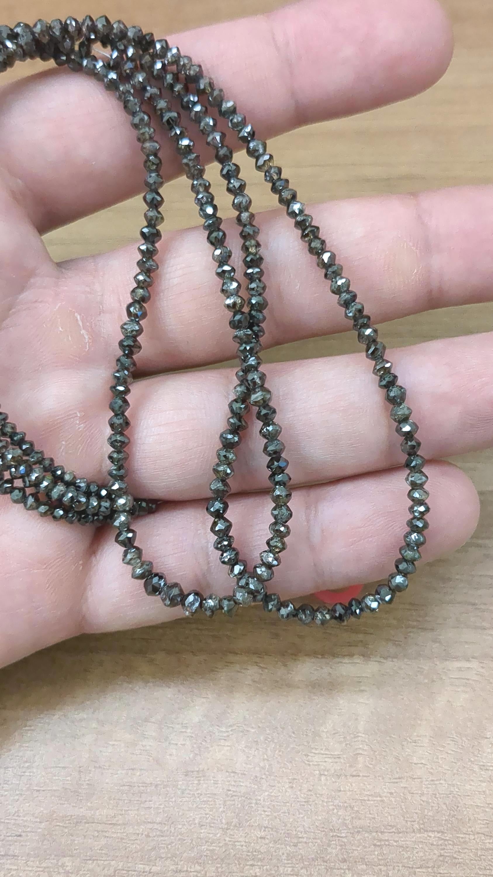 15 Inch Natural Brown Champagne Diamond Beads jewellery making 3mm