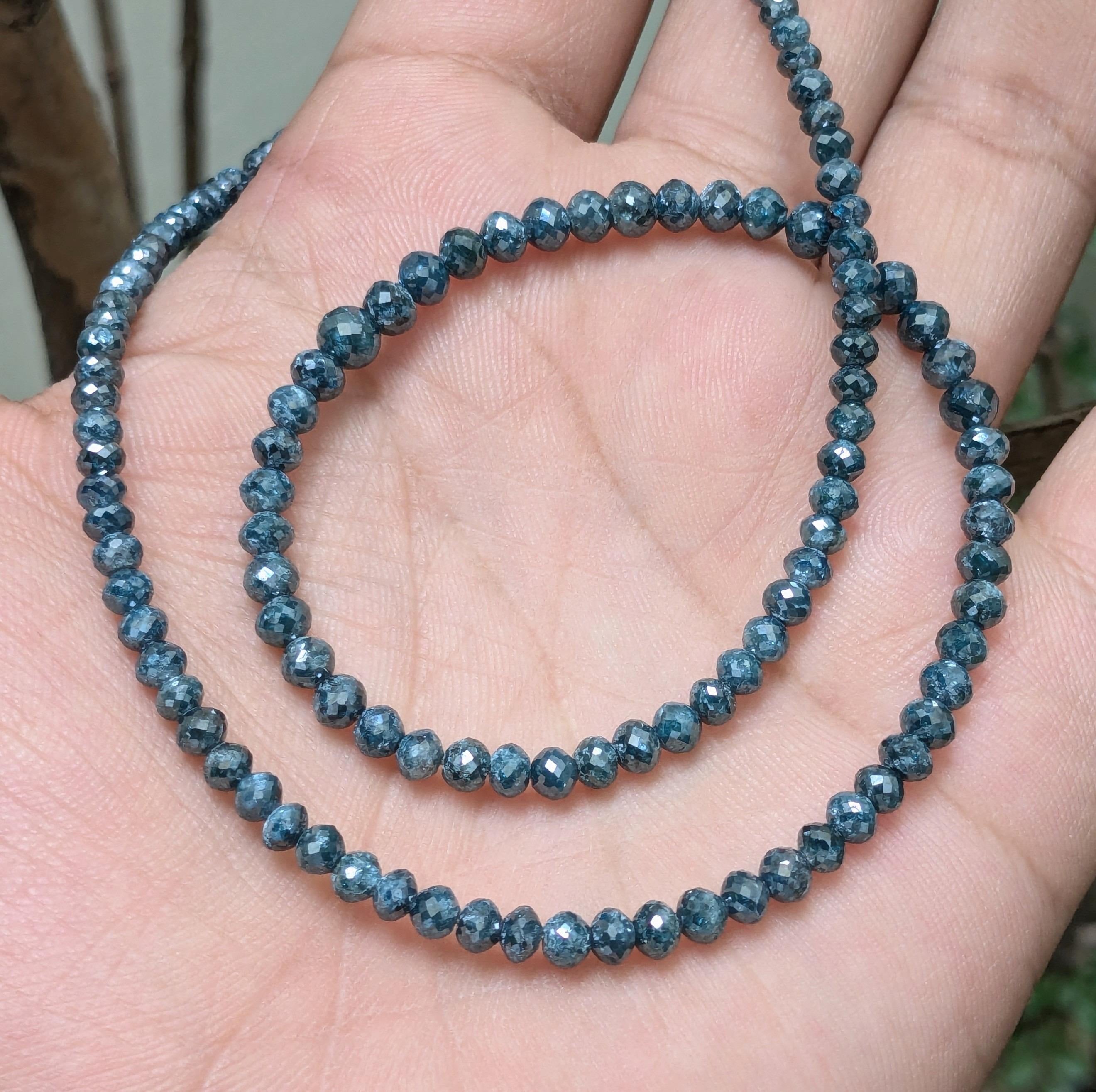 AAA+ Grade Natural Blue Diamond Beads Jewellery making 4mm