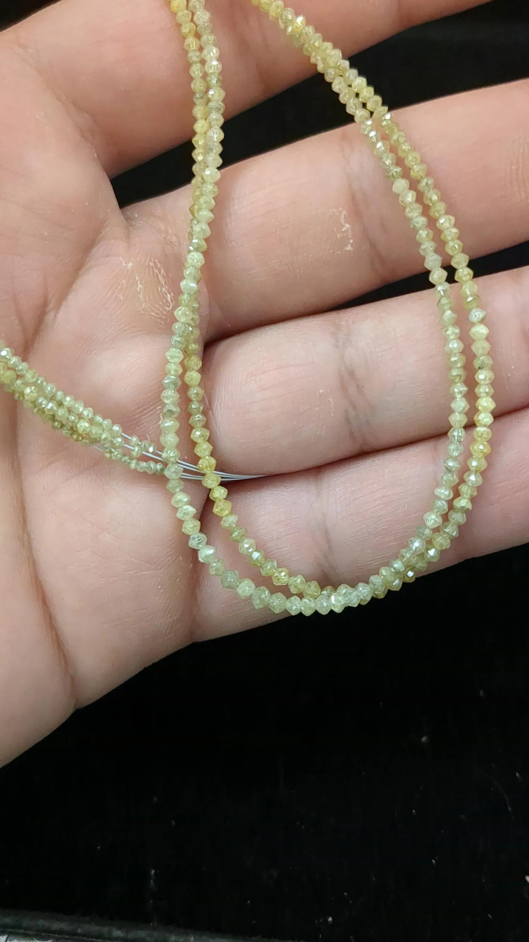 15 Inch Yellow Diamond Beads AAA+ Quality Strand jewellery making