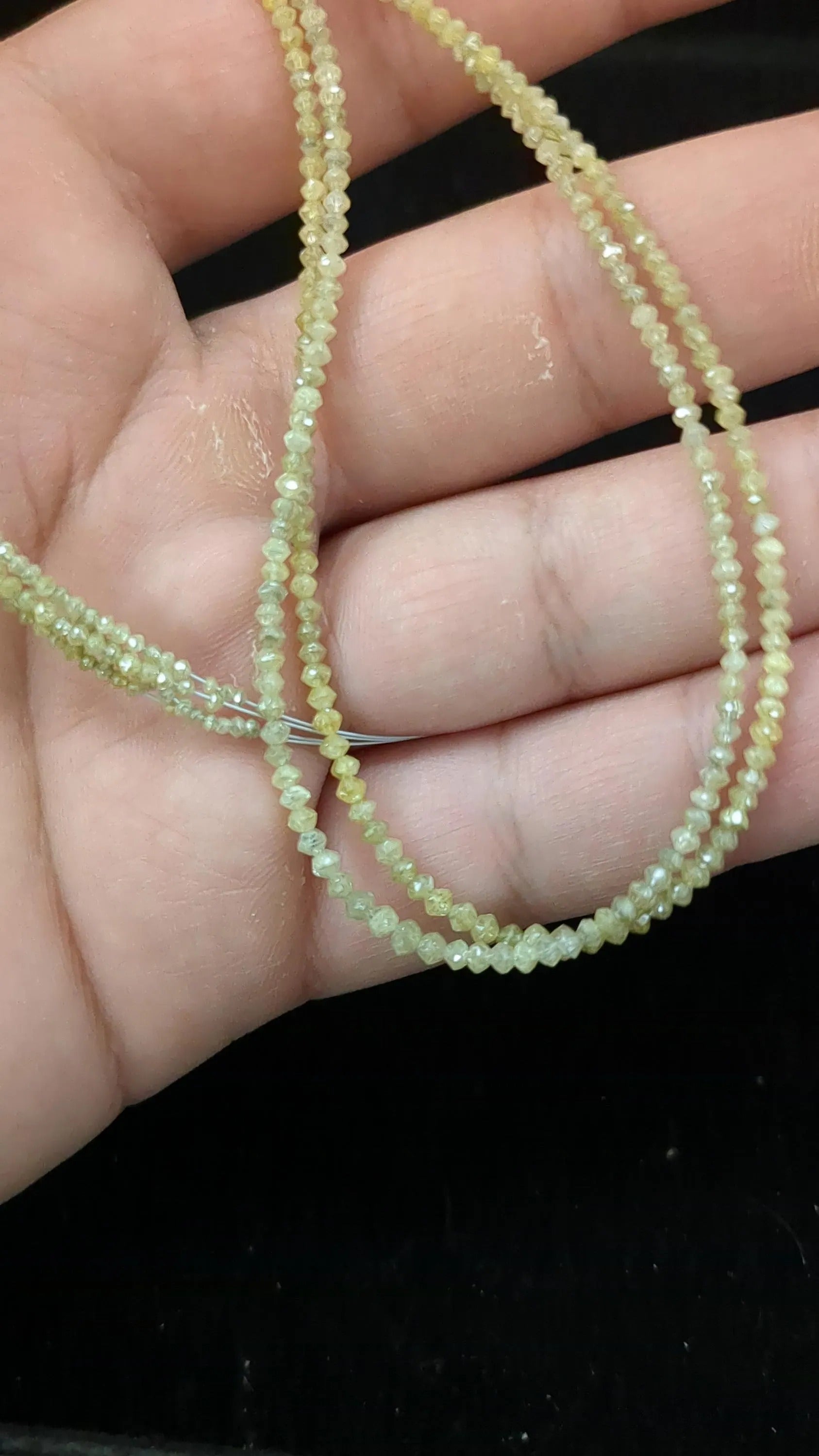 15 Inch Yellow Diamond Beads AAA+ Quality Strand jewellery making