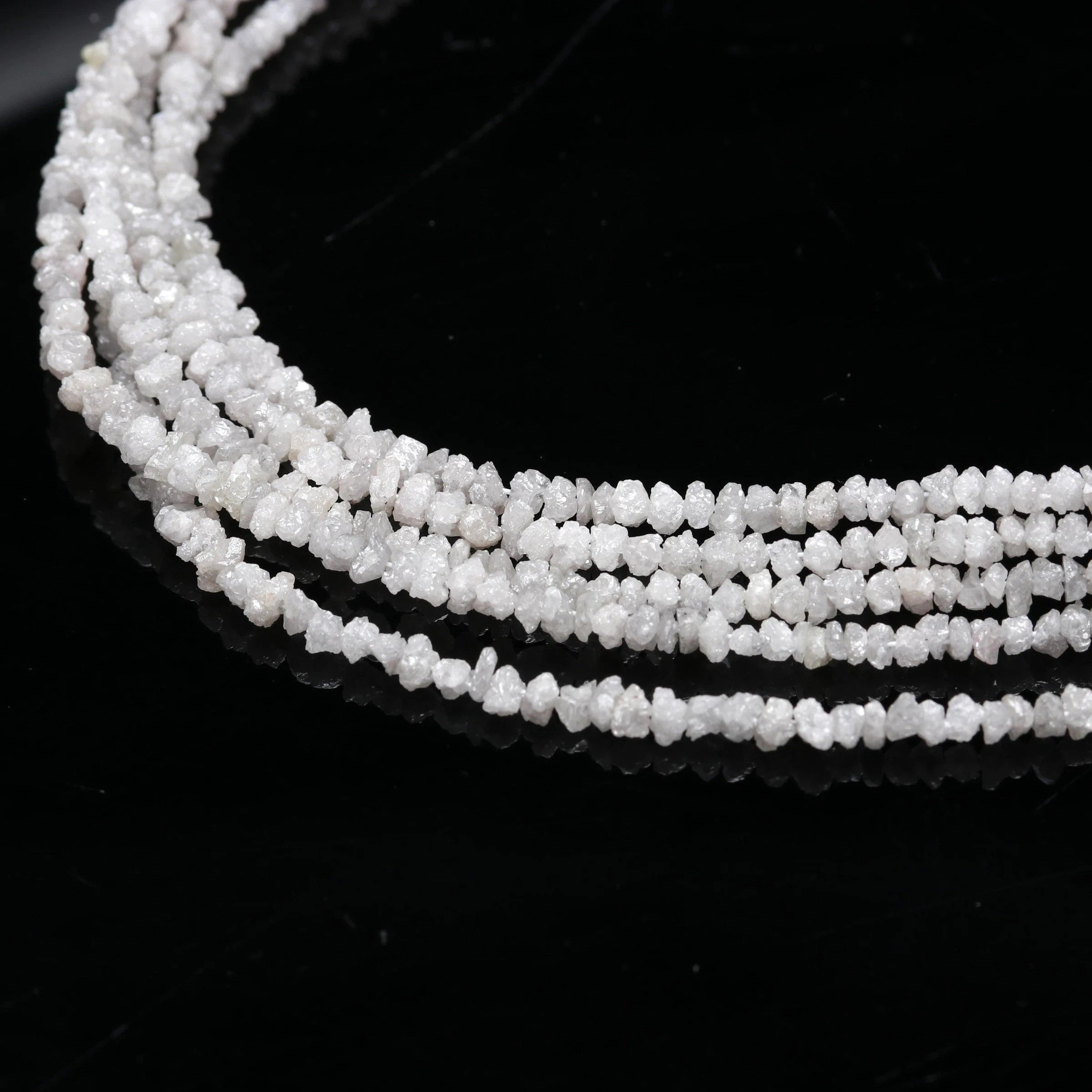 AAA+ Quality Natural Raw White Diamond Rondelle Beads 3-3.5 mm