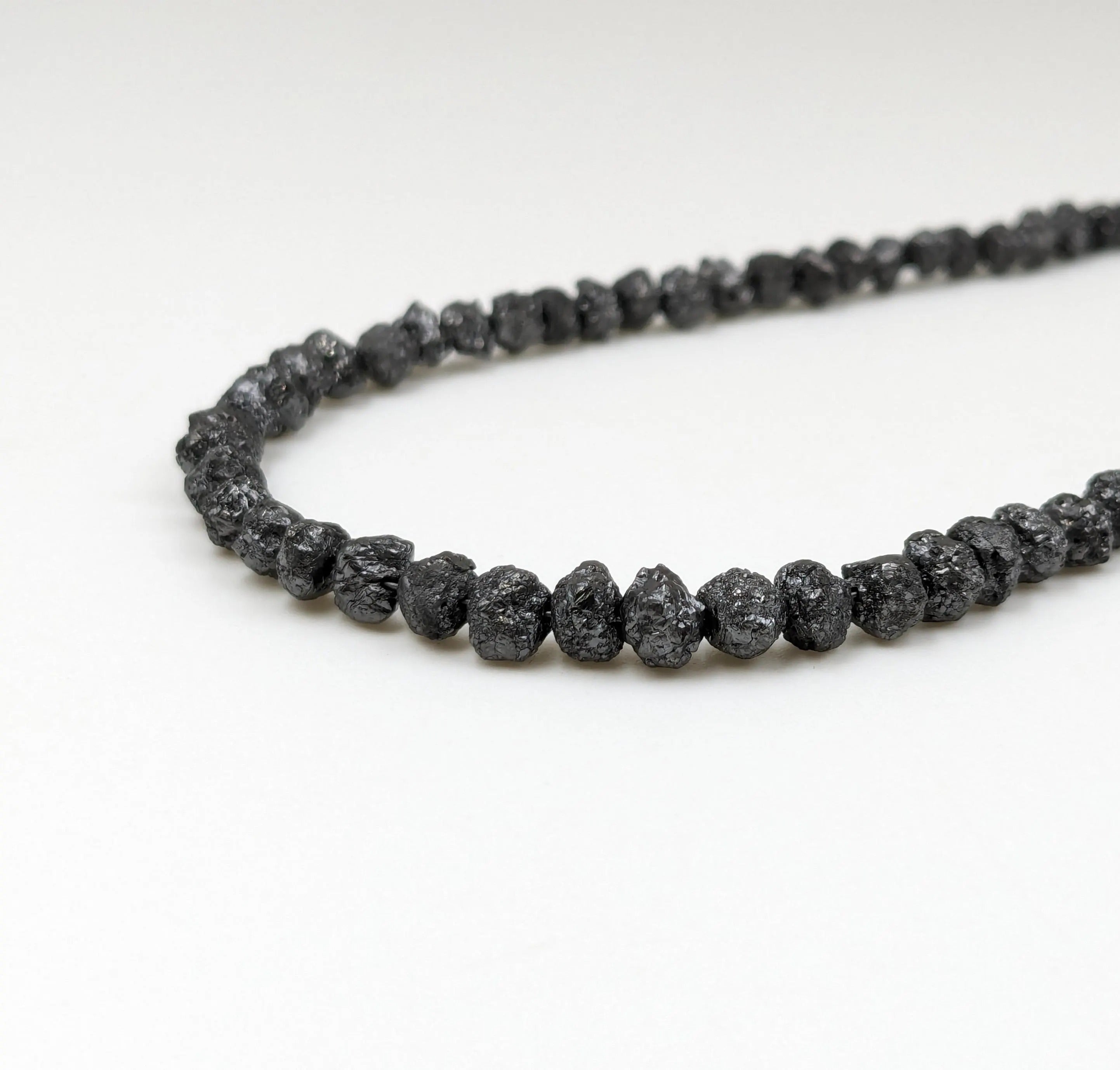15 Inch Natural Strand Raw Black Diamond Beads Uncut Nuggets 4-5mm