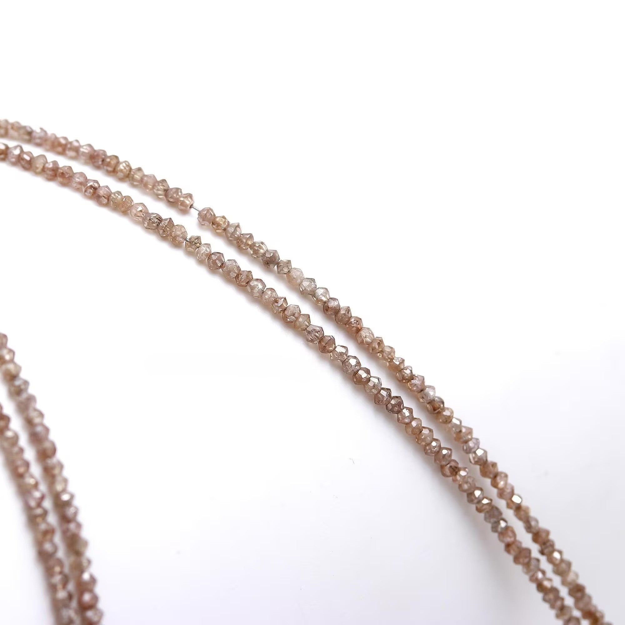 AAA Grade Faceted Brown Diamond Rondelle Beads 1.8-2.5 mm
