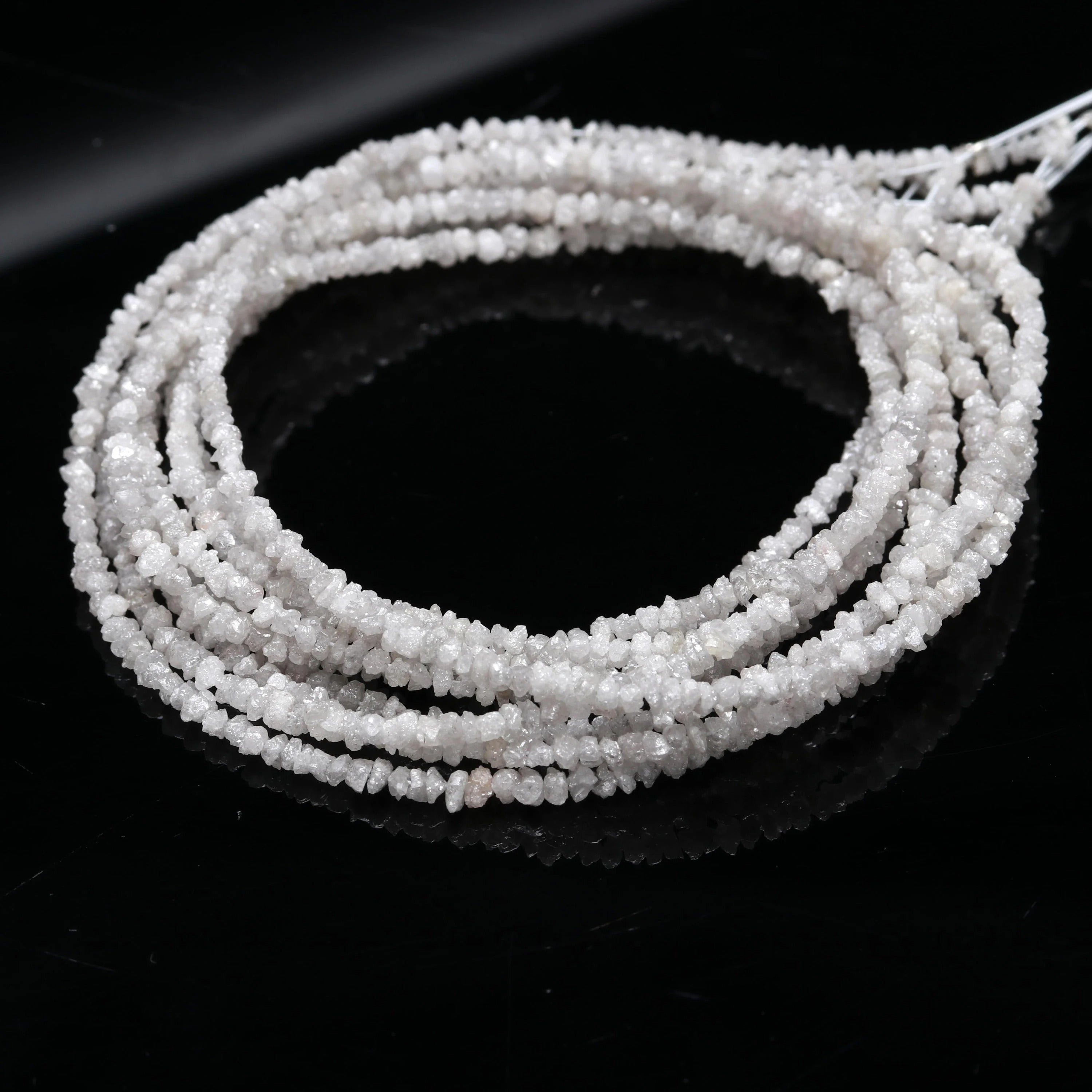 AAA+ Quality Natural Raw White Diamond Rondelle Beads 3-3.5 mm