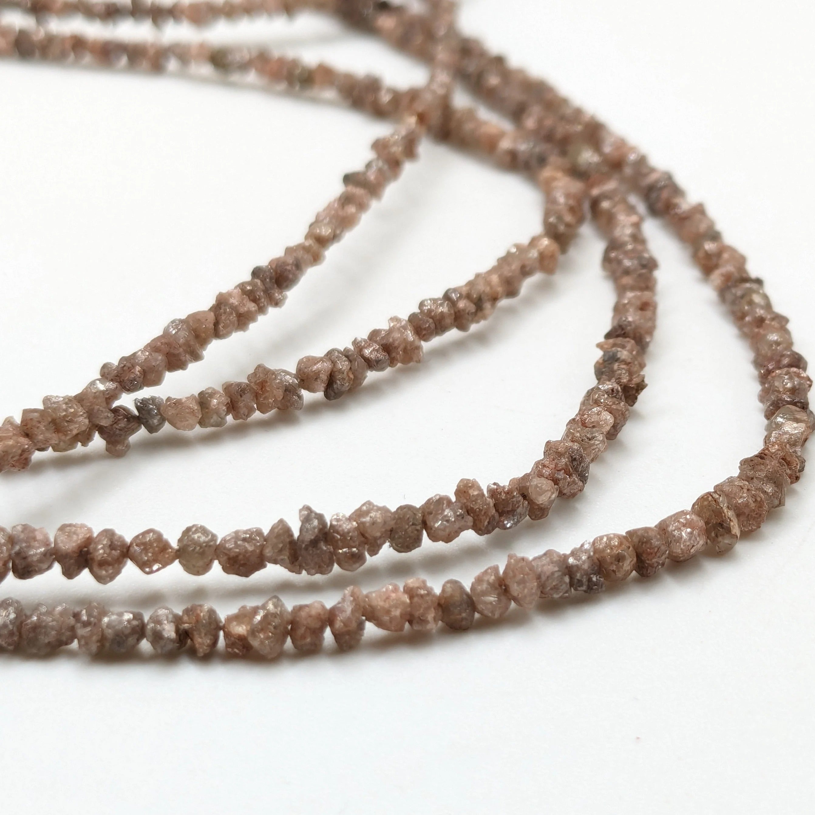 Natural Red Rough Diamond Bead Strand (2-3 mm, 14 inch)