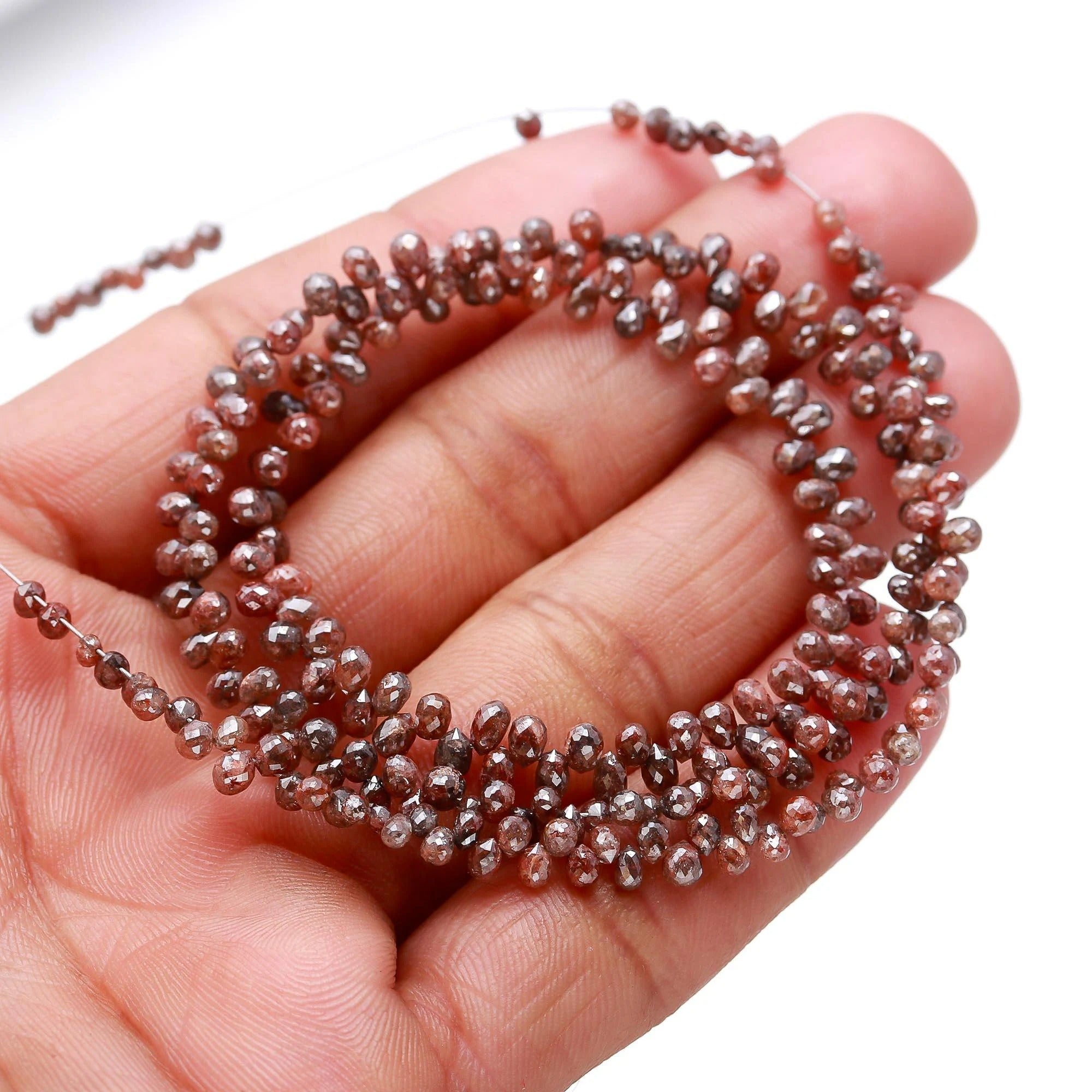 AAA Grade Champagne Diamond Briolette Beads Faceted 2.5 - 4 mm