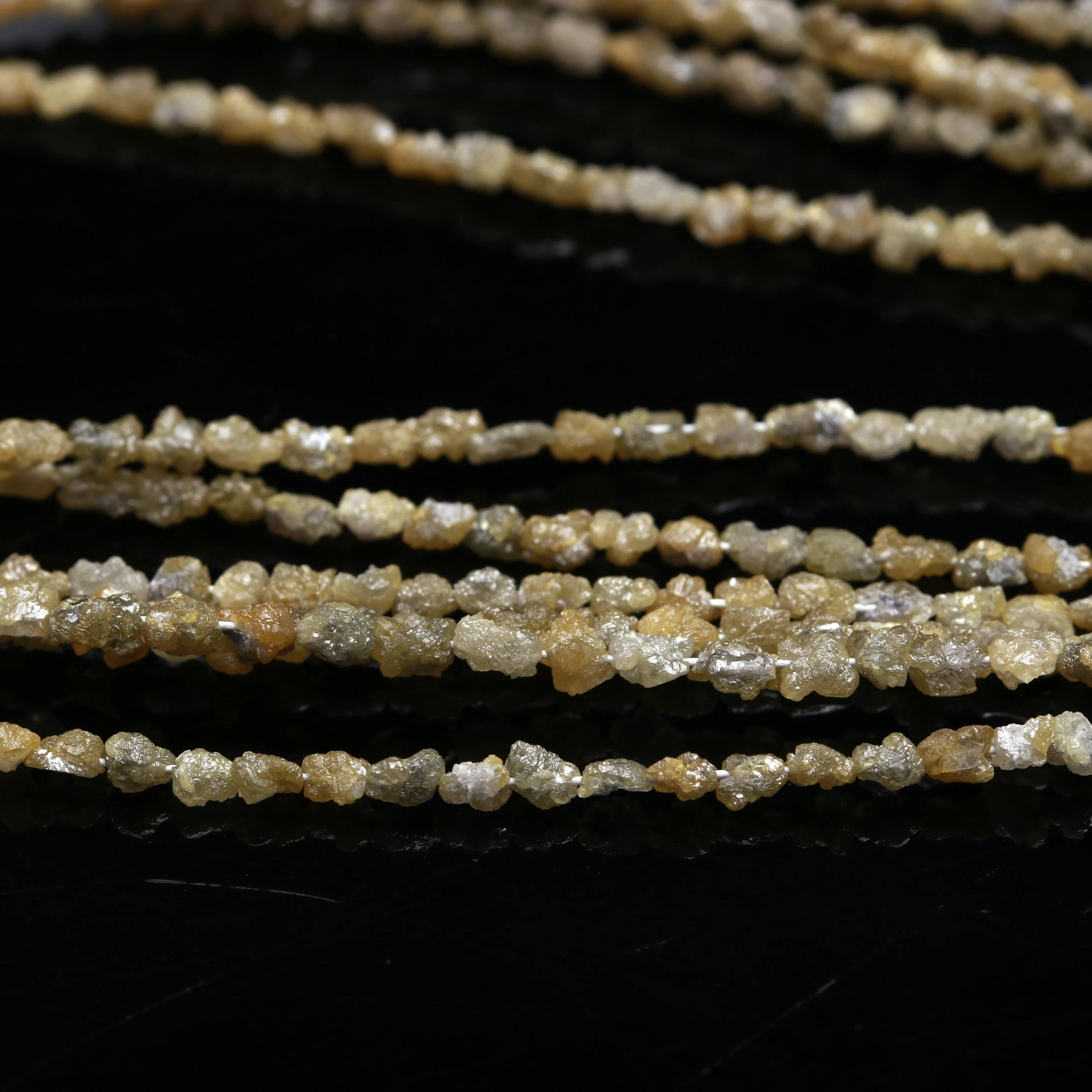 Natural Yellow Rough Diamond Beads Raw Uncut Diamond 2.5-4 mm
