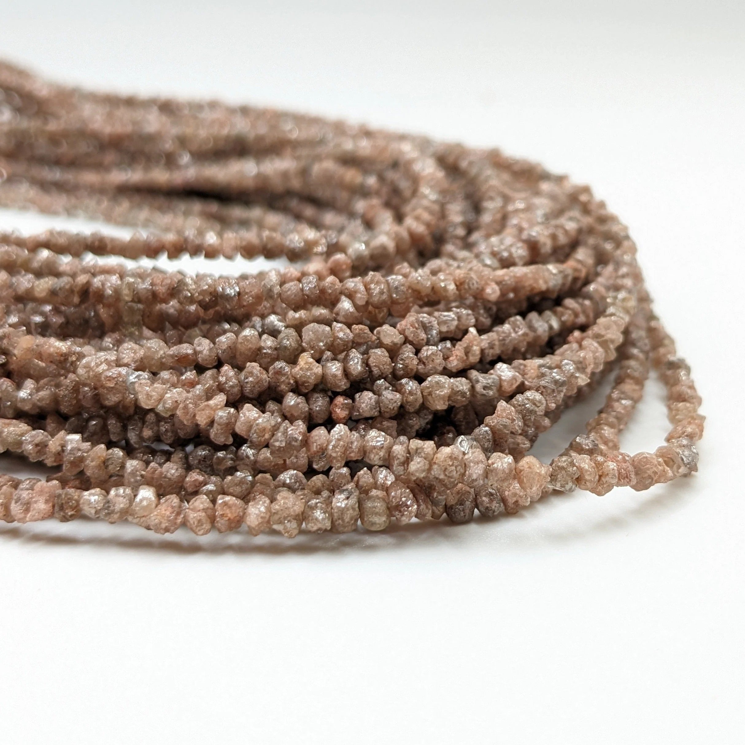 Natural Red Rough Diamond Bead Strand (2-3 mm, 14 inch)