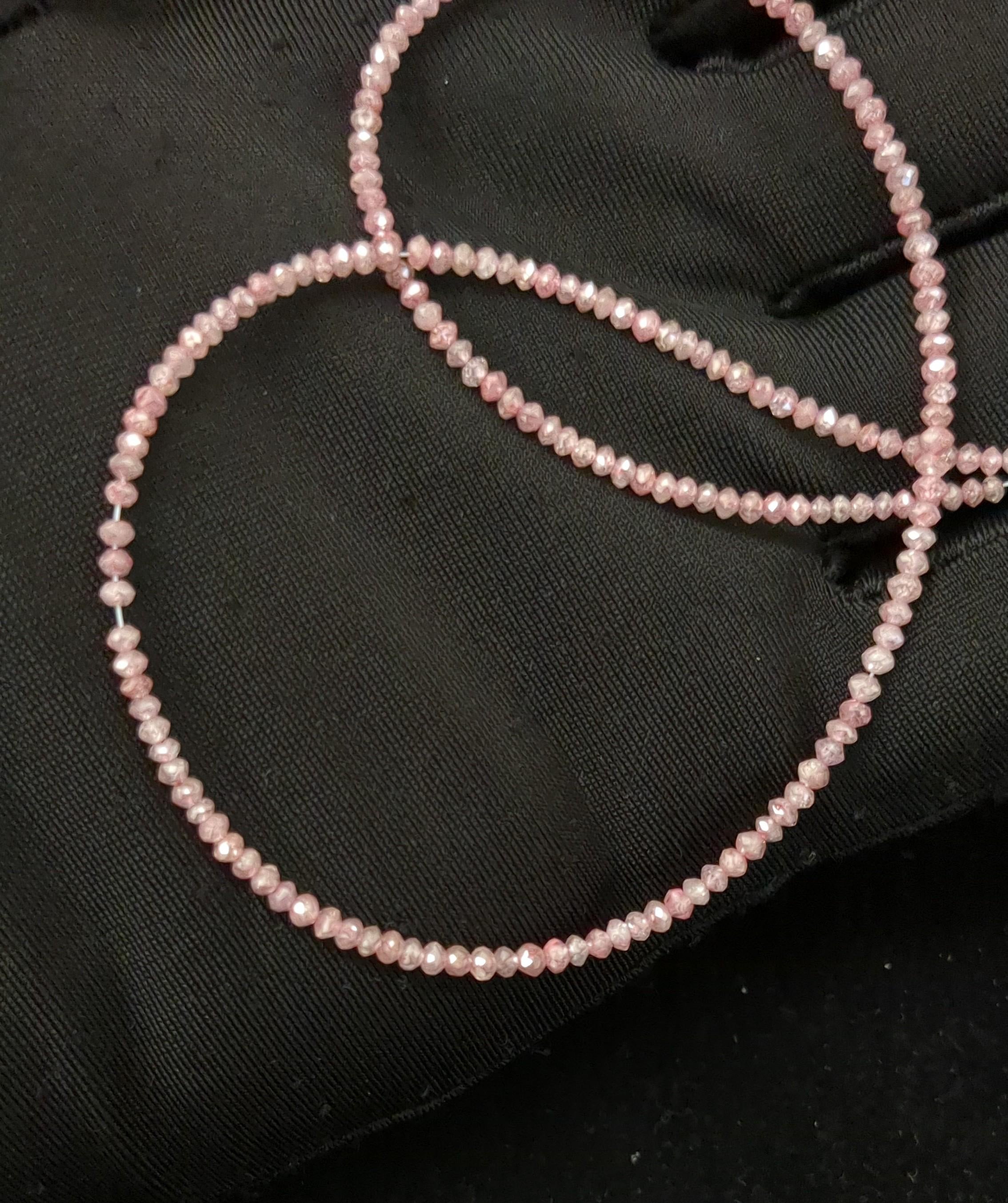 AAA+ Grade Faceted Pink Diamond Beads Handmade Jewellery Making 1.9 - 2.4 mm