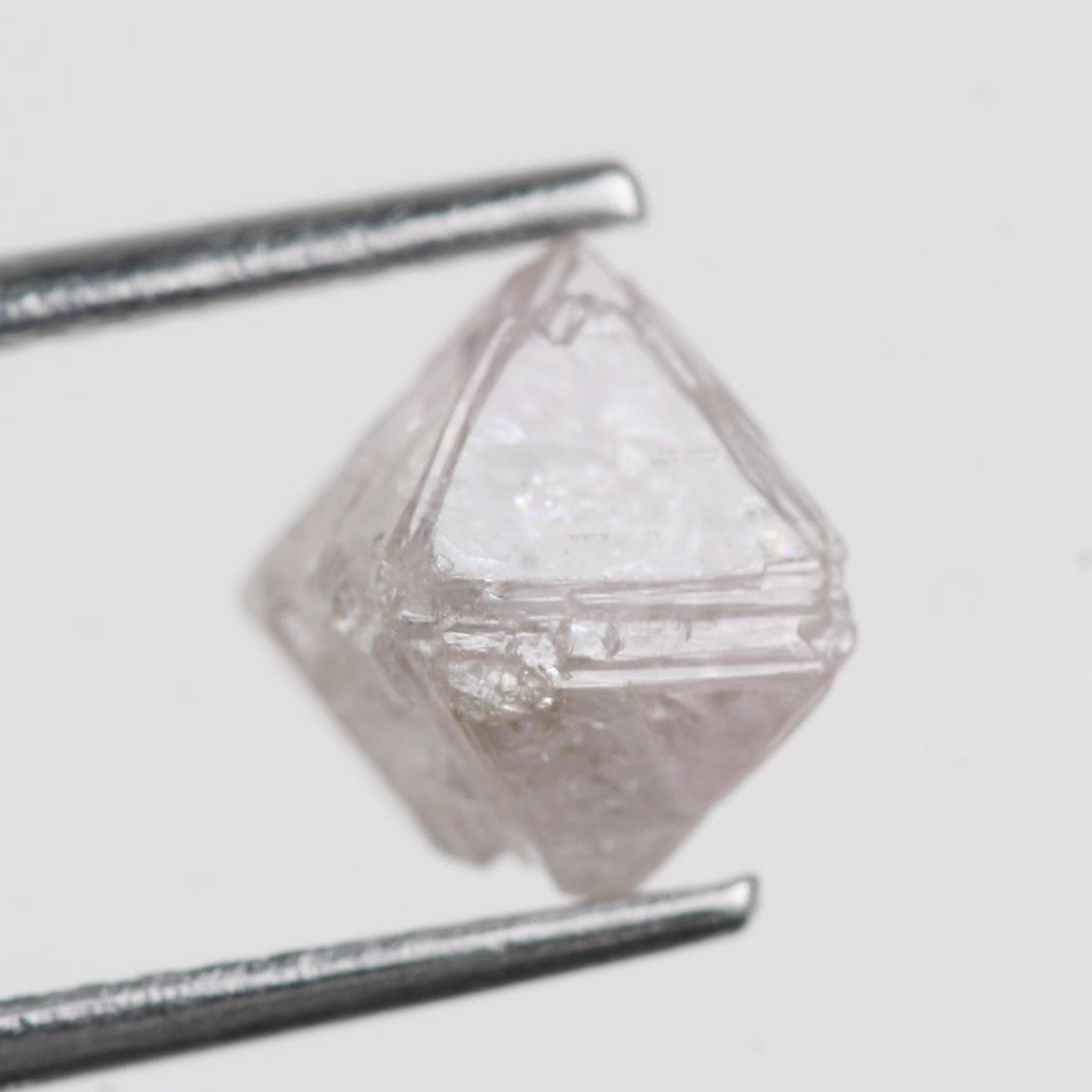 2.49 Carat Natural Octahedron Light Purple Pink Rough Diamond 6.7 MM