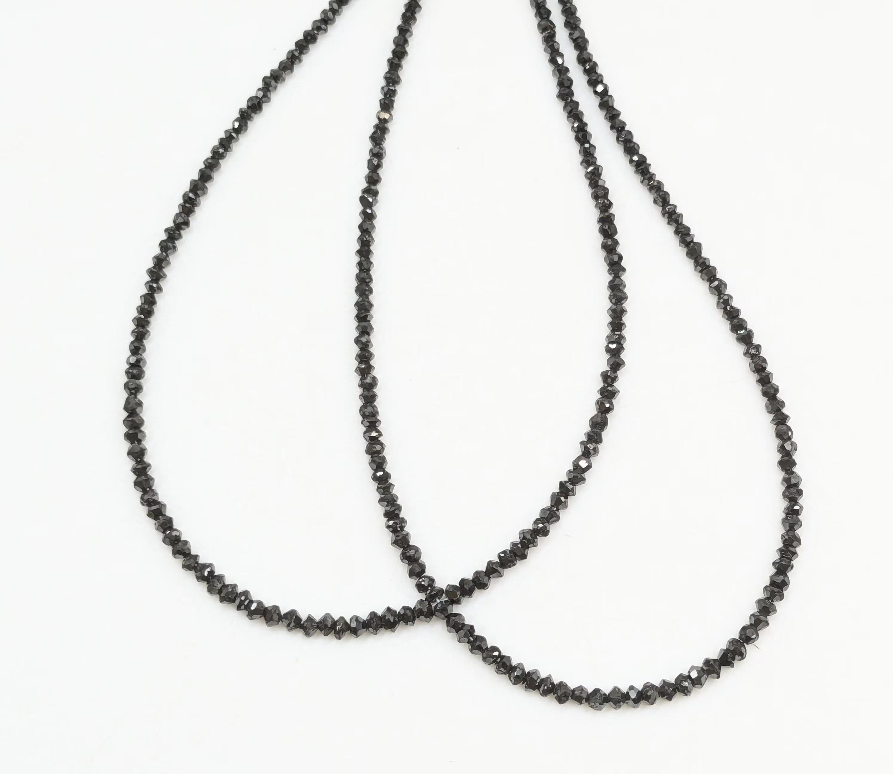 15 inch Faceted Black Diamond Beads AAA+ Quality Rondelle Jewellery 2 mm