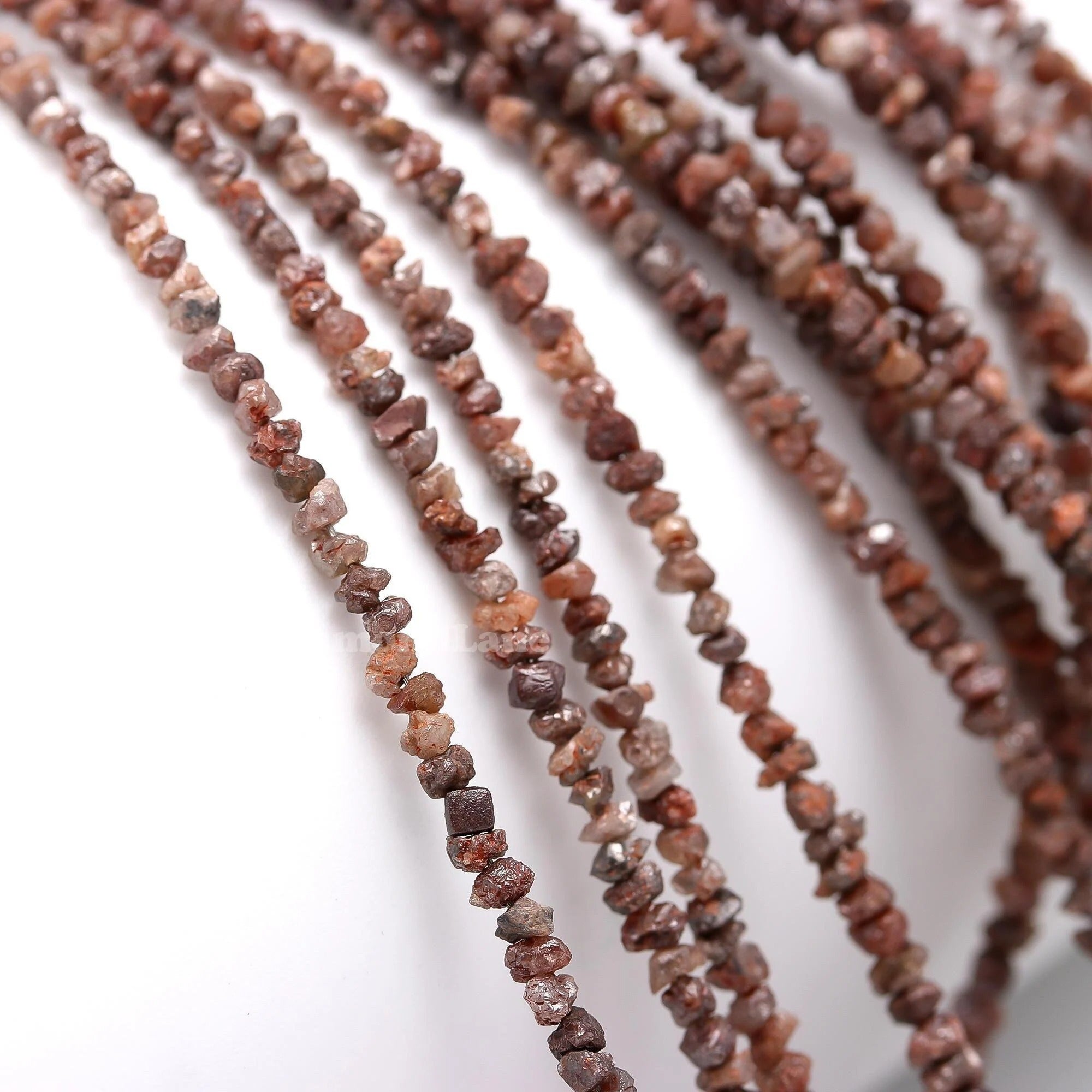 AAA+ 14 Inch Strand Uncut Champagne Rough Diamond Beads 2-3mm