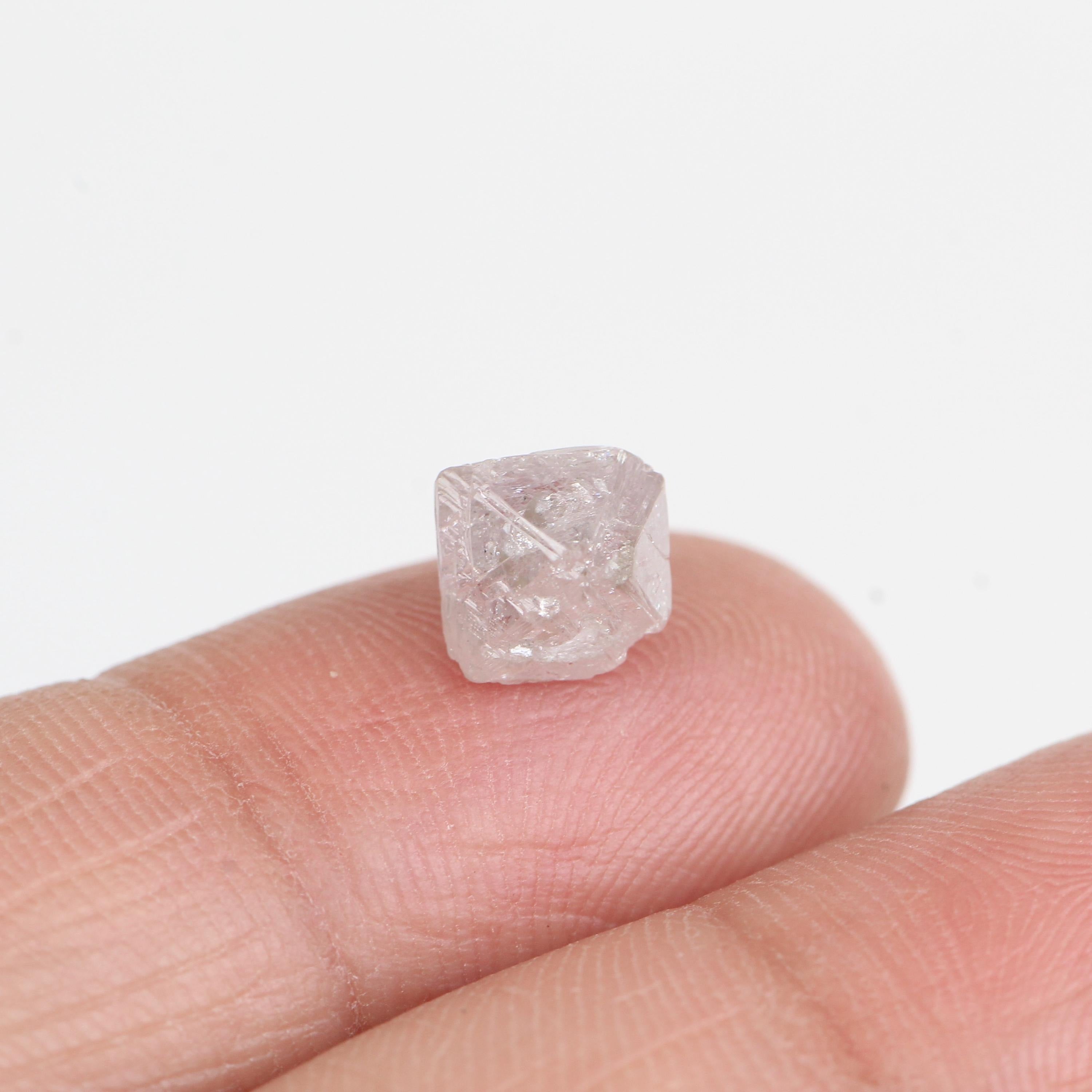 2.49 Carat Natural Octahedron Light Purple Pink Rough Diamond 6.7 MM