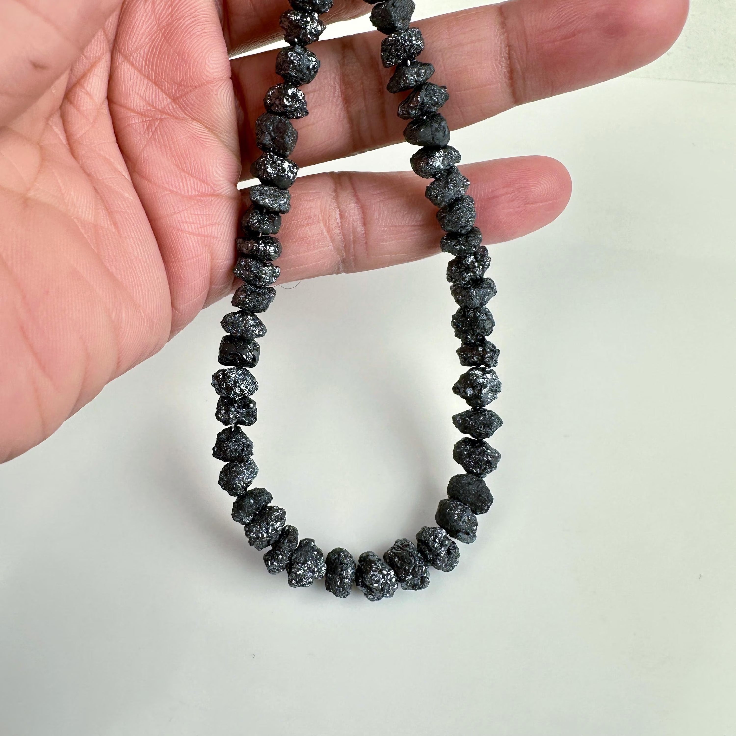 80 Carat Rough Black Diamond Beads 6 - 7 MM