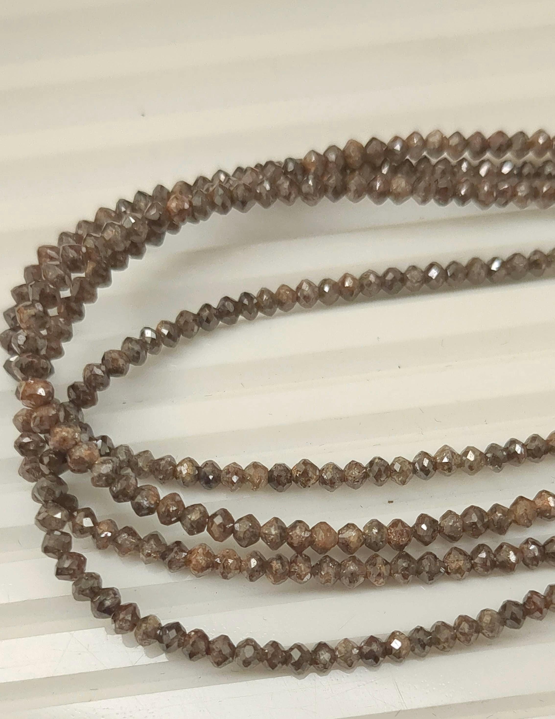 15 inch Strand Red Champagne Diamond Beads Natural Faceted Beads