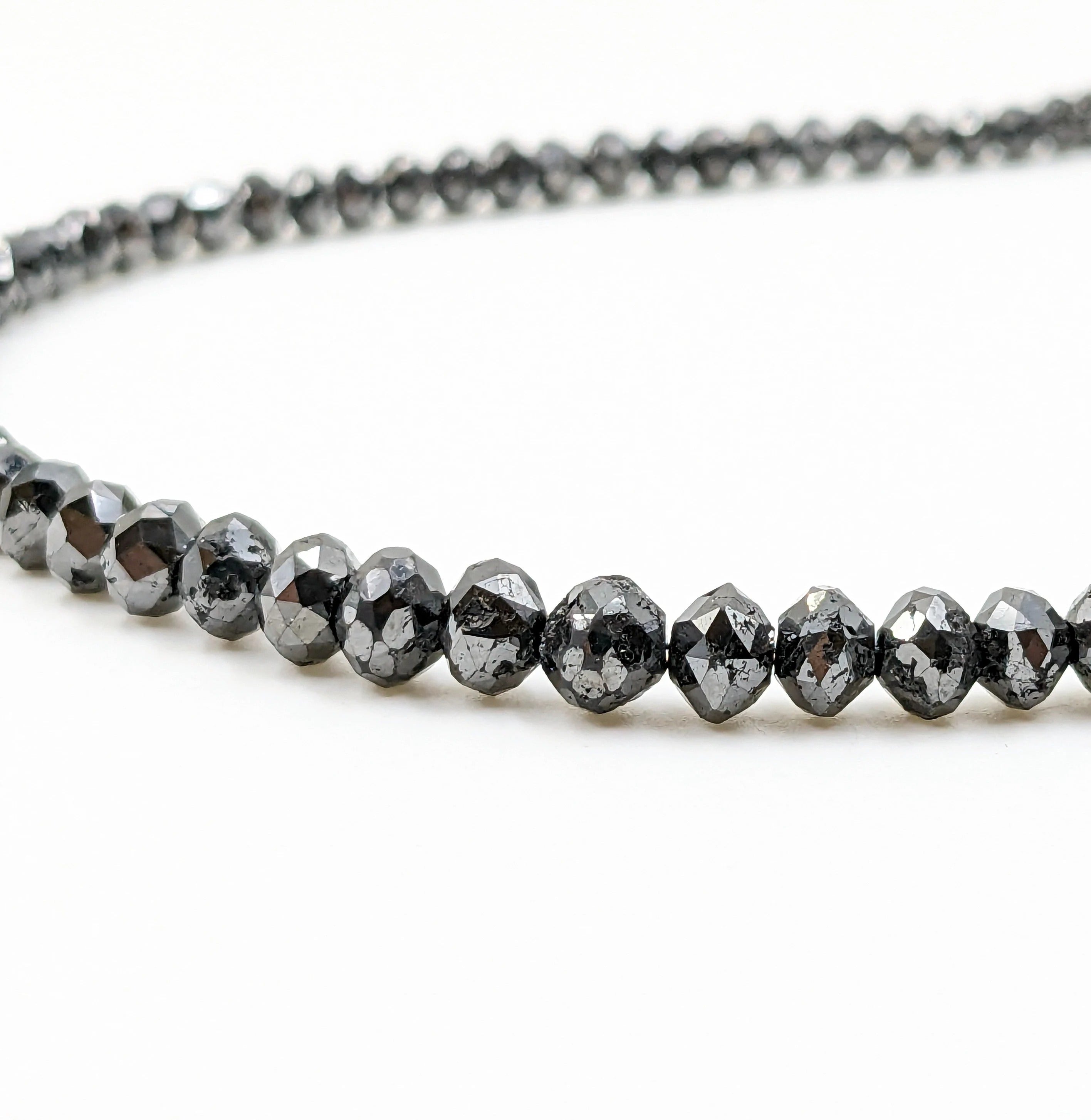 15 inch Faceted Natural Black Diamond Beads AAA Grade handmade 6 mm