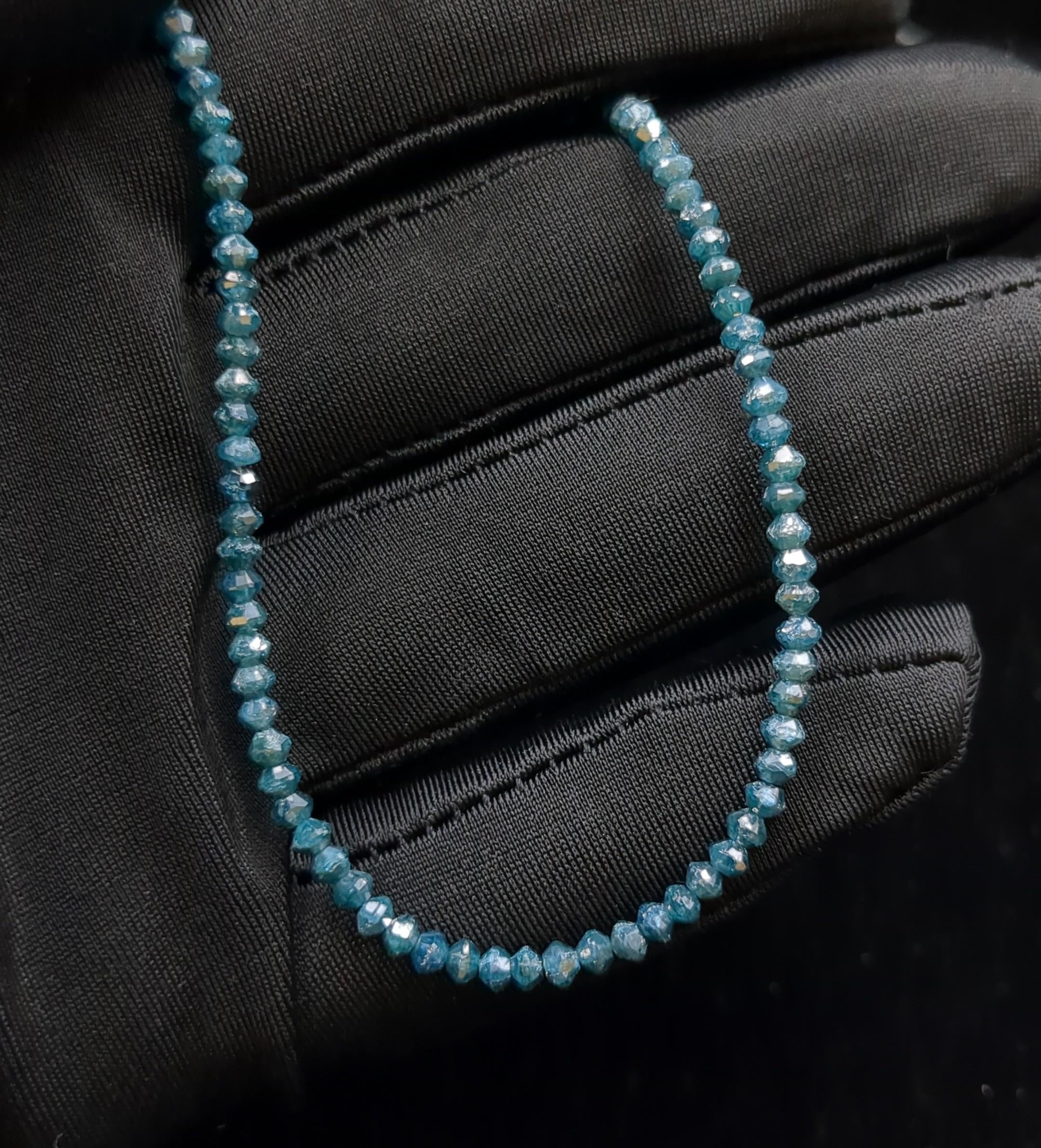 AAA+ Quality 15 Inch Natural Blue Diamond Beads Jewellery making 3 mm