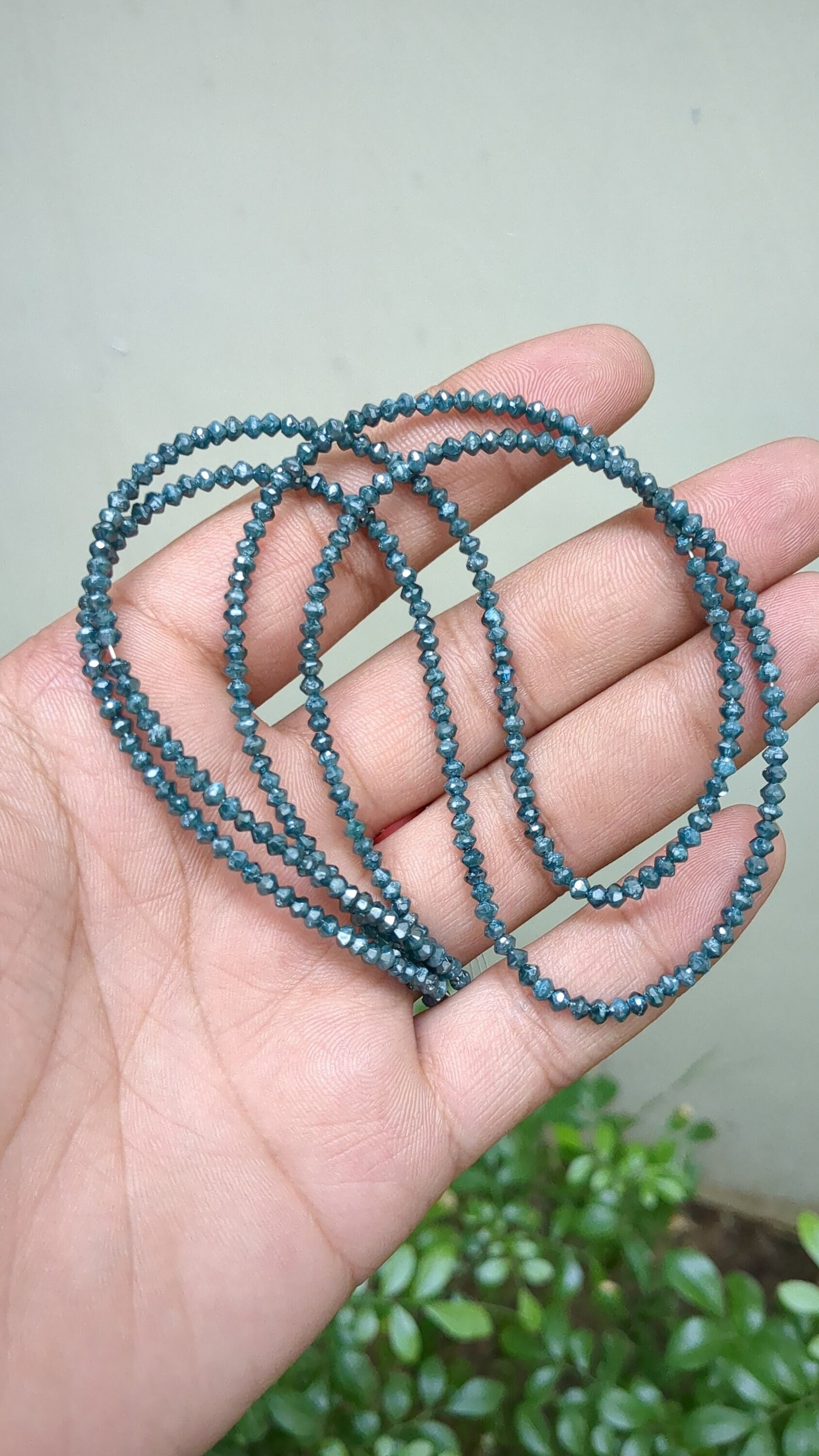 AAA+ Quality 15 Inch Natural Blue Diamond Beads Jewellery making 3 mm