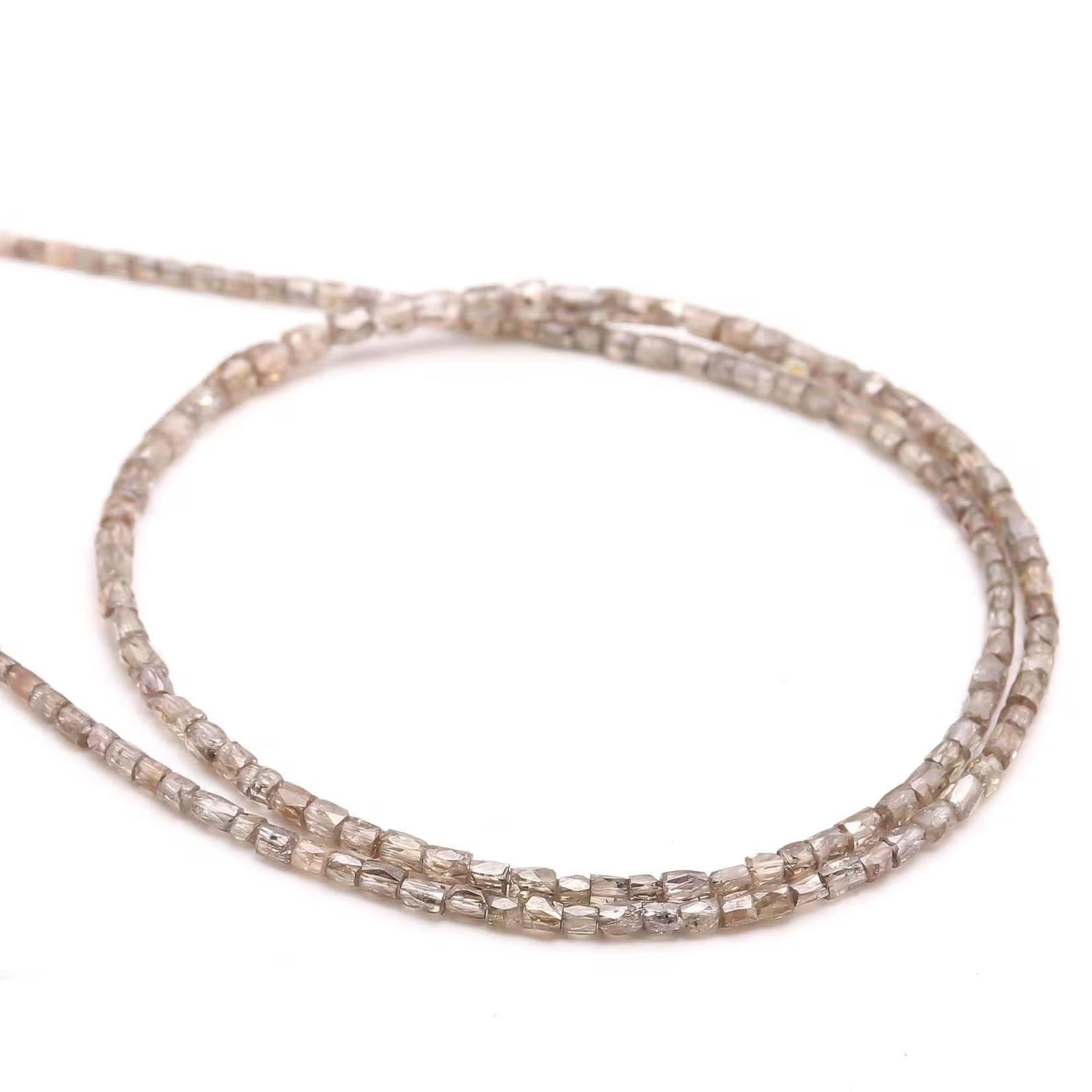 15 inch Natural Champagne Beads Diamond Tube Jewellery Making 3 MM