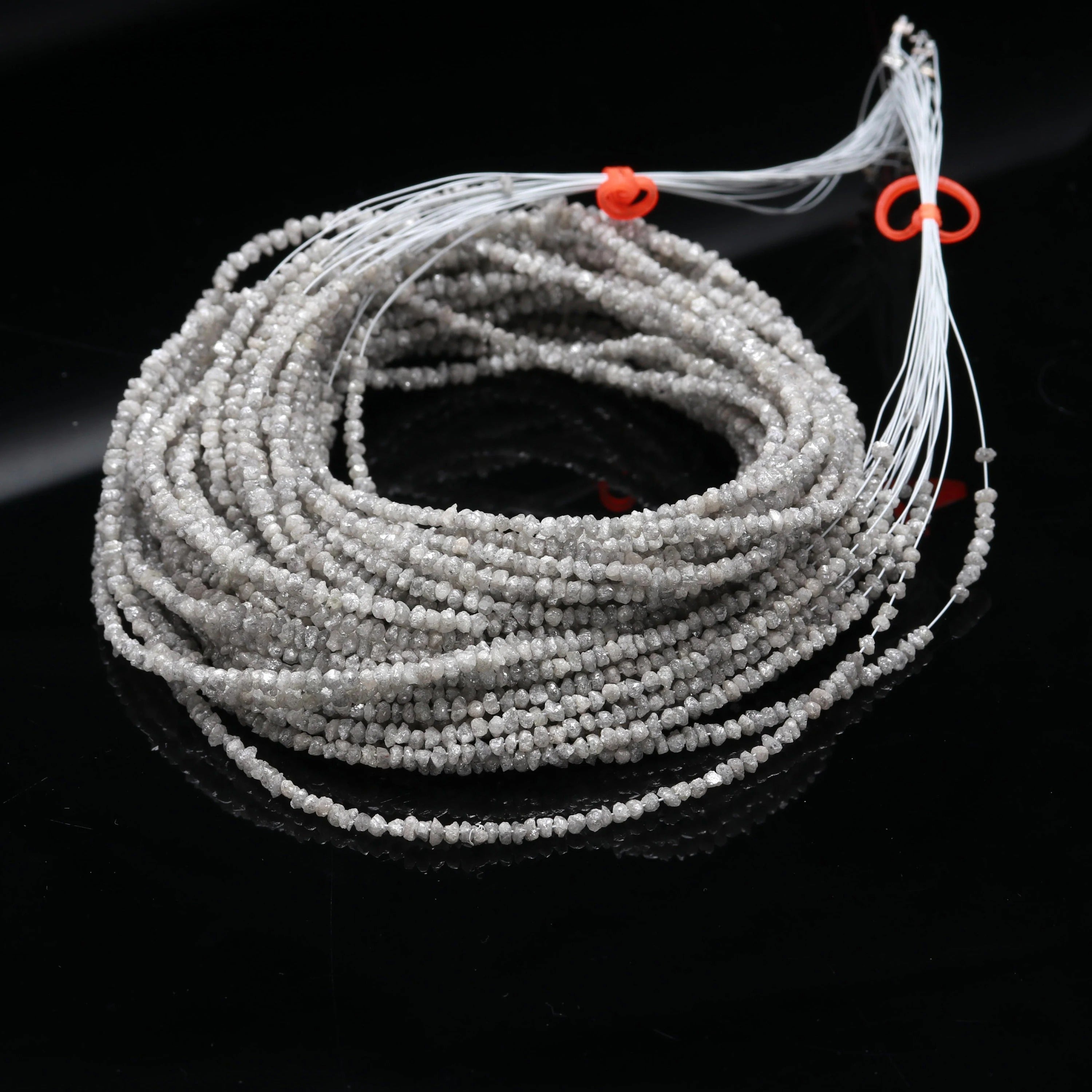 AAA 15 inch Strand Natural Grey Rough Diamond Beads 2-2.5 mm