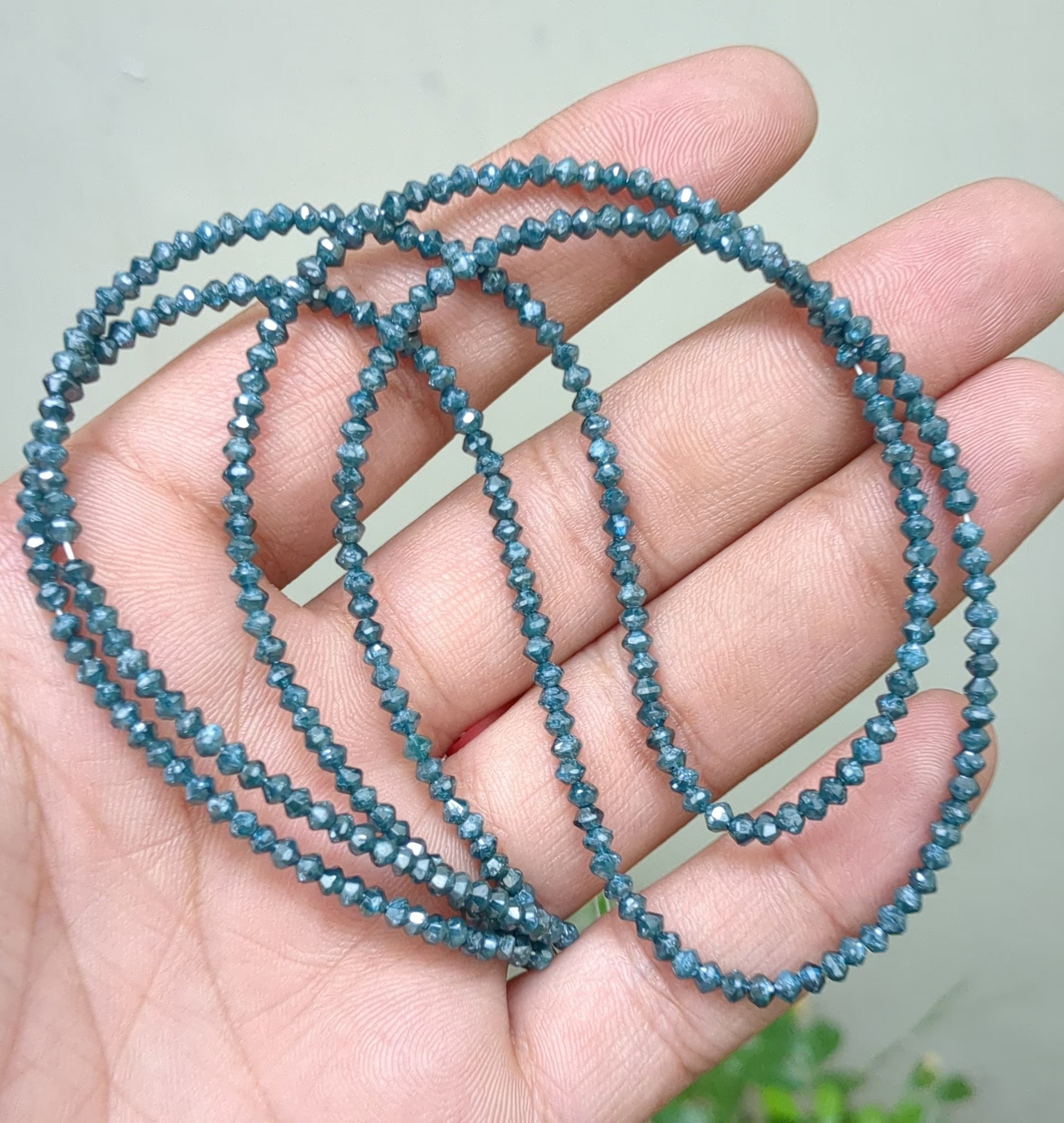 AAA+ Quality 15 Inch Natural Blue Diamond Beads Jewellery making 3 mm