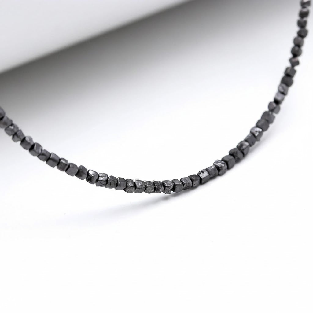Natural Black Rough Diamond Cube Beads Uncut Diamond Jewellery