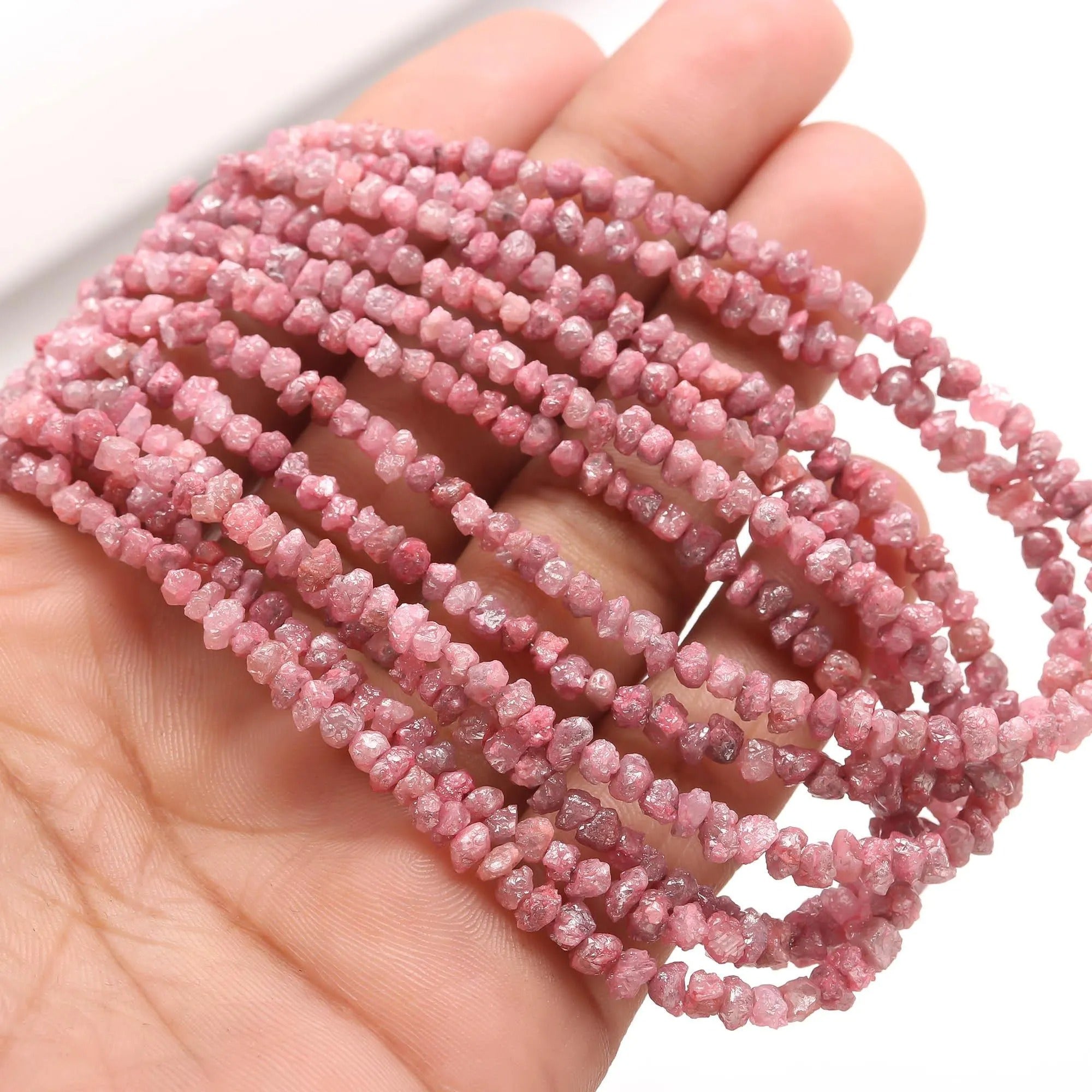 AAA+ Quality Natural Pink Diamond Raw Uncut Beads For Jewellery 4mm