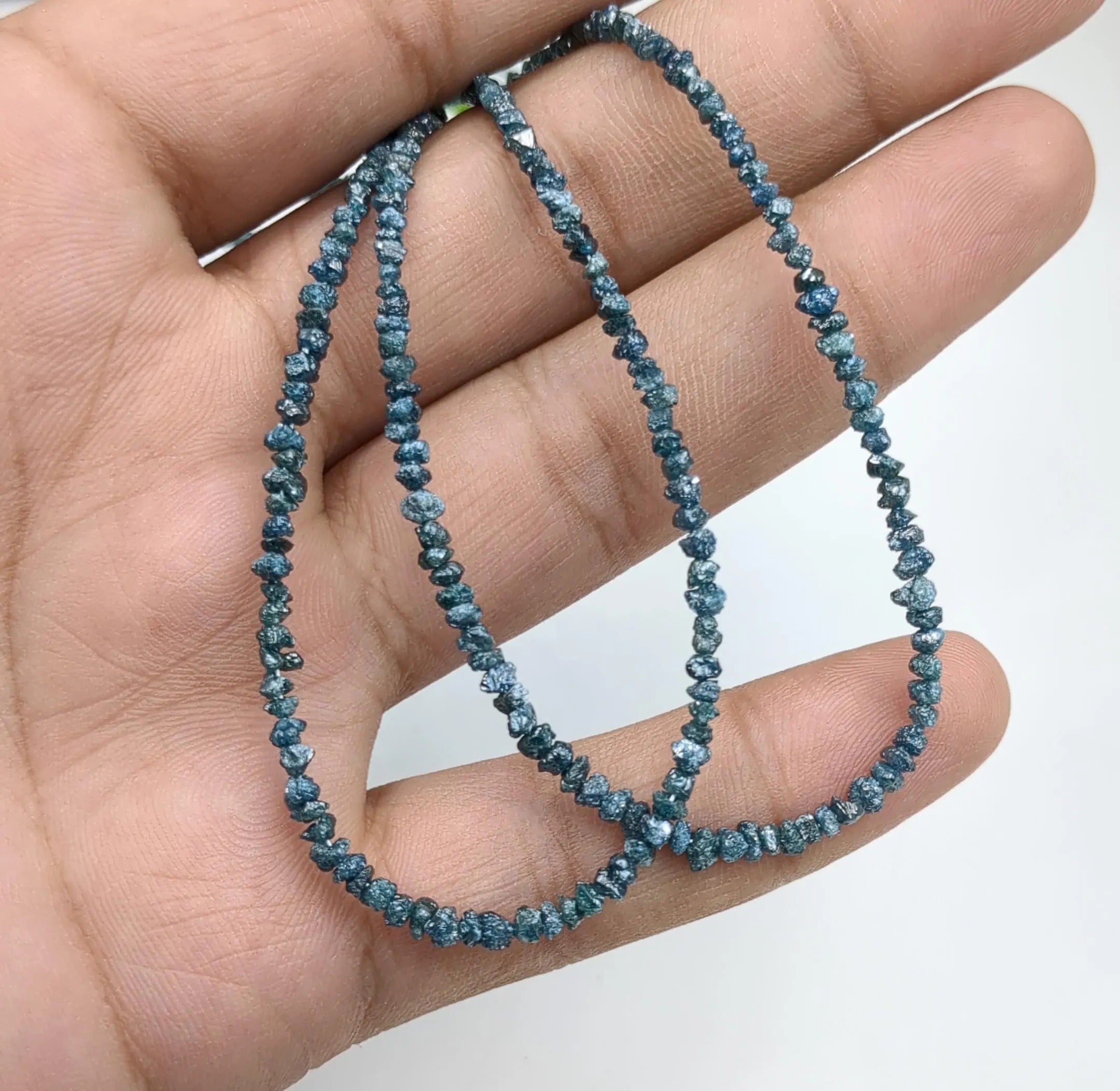 AAA Blue Uncut Diamond Beads Raw Rough Nuggets Diamond beads 2-3mm