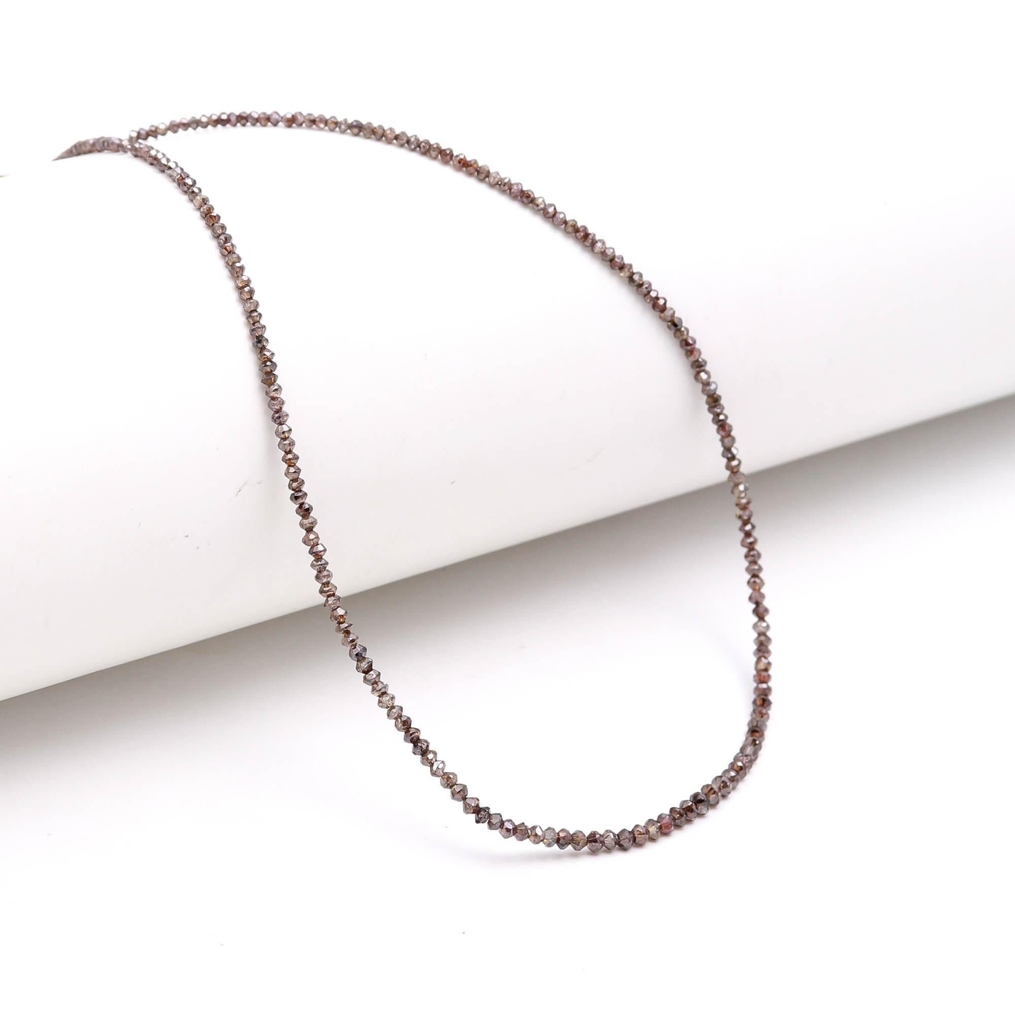 15 inch Champagne Diamond Salt and Pepper Natural Beads 2 mm