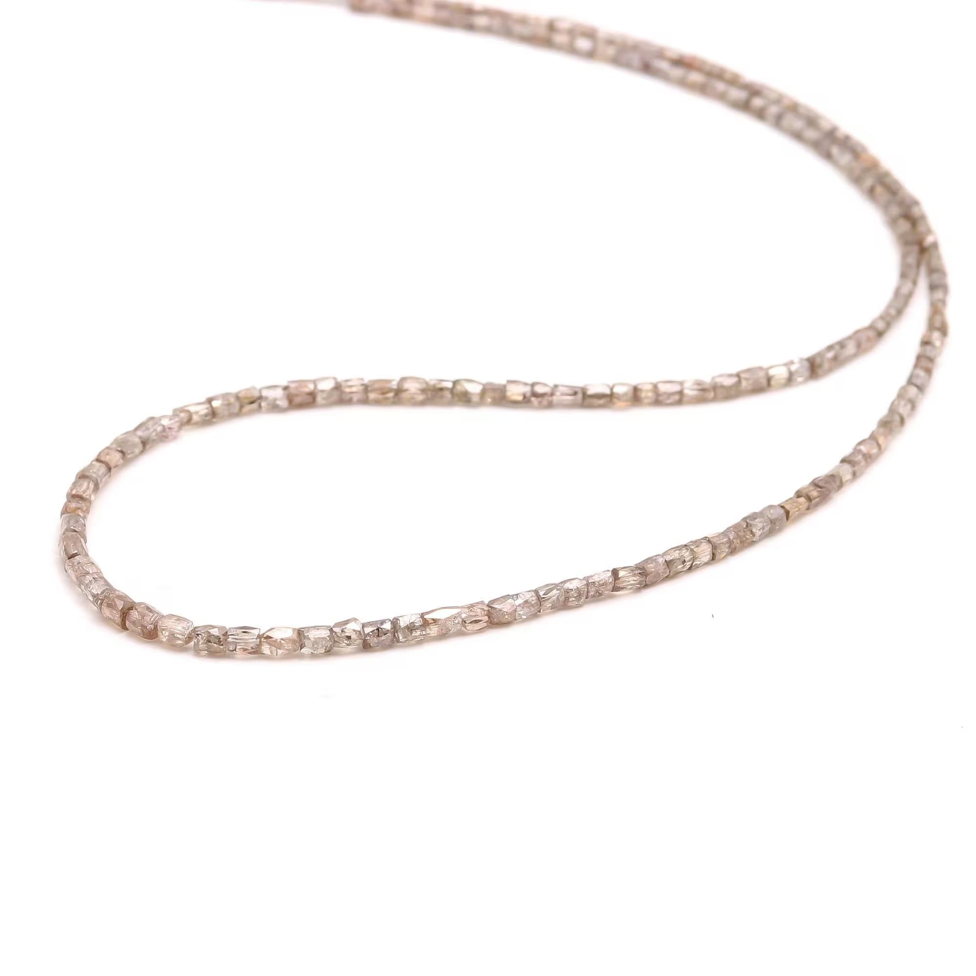 15 inch Natural Champagne Beads Diamond Tube Jewellery Making 3 MM