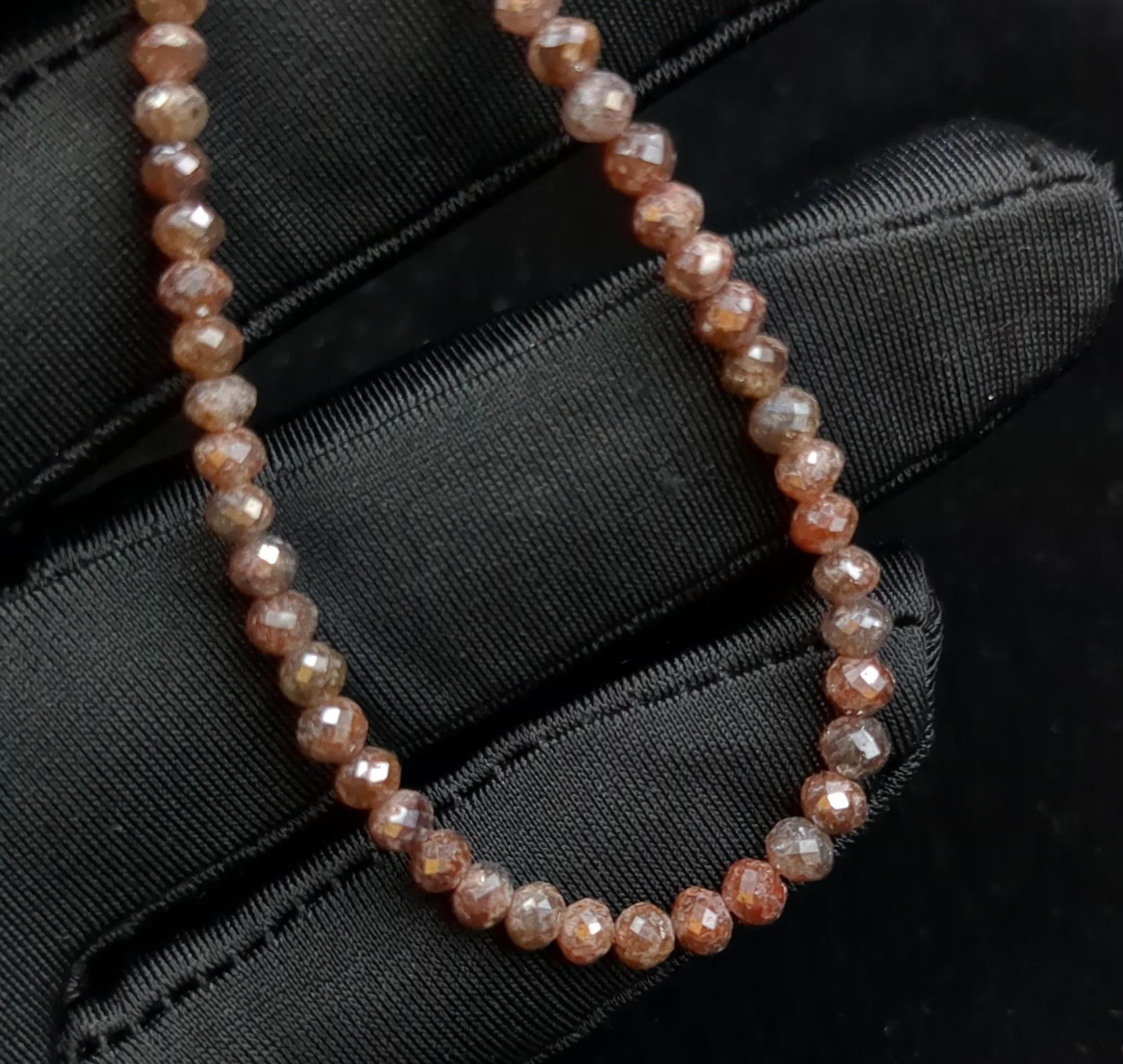 AAA+ Champagne Rondelle 15 inch Natural Faceted Red Diamond Beads