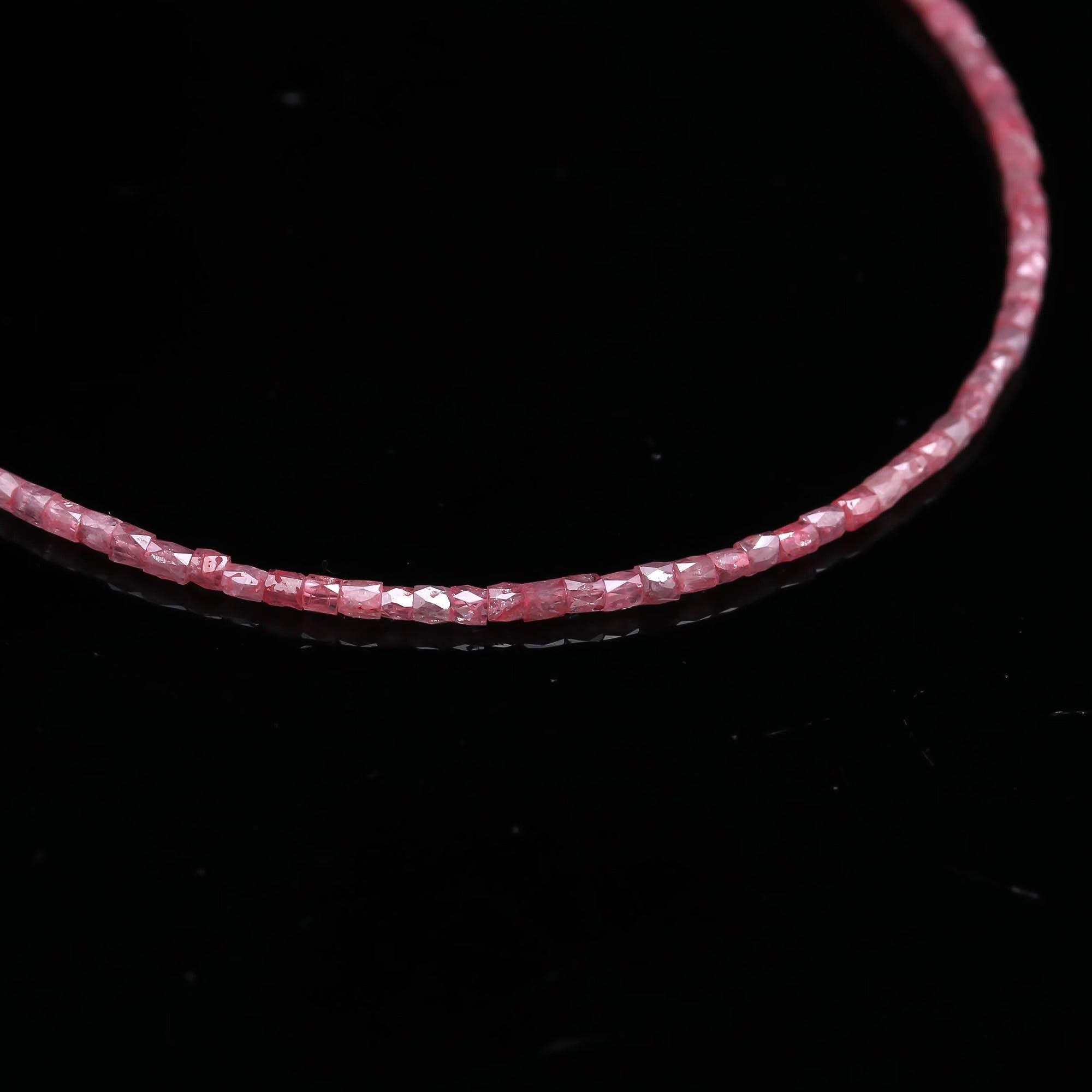7.5 inch Natural Pink Diamond Bead Tube Jewellery Making 1.5 - 2.5 mm