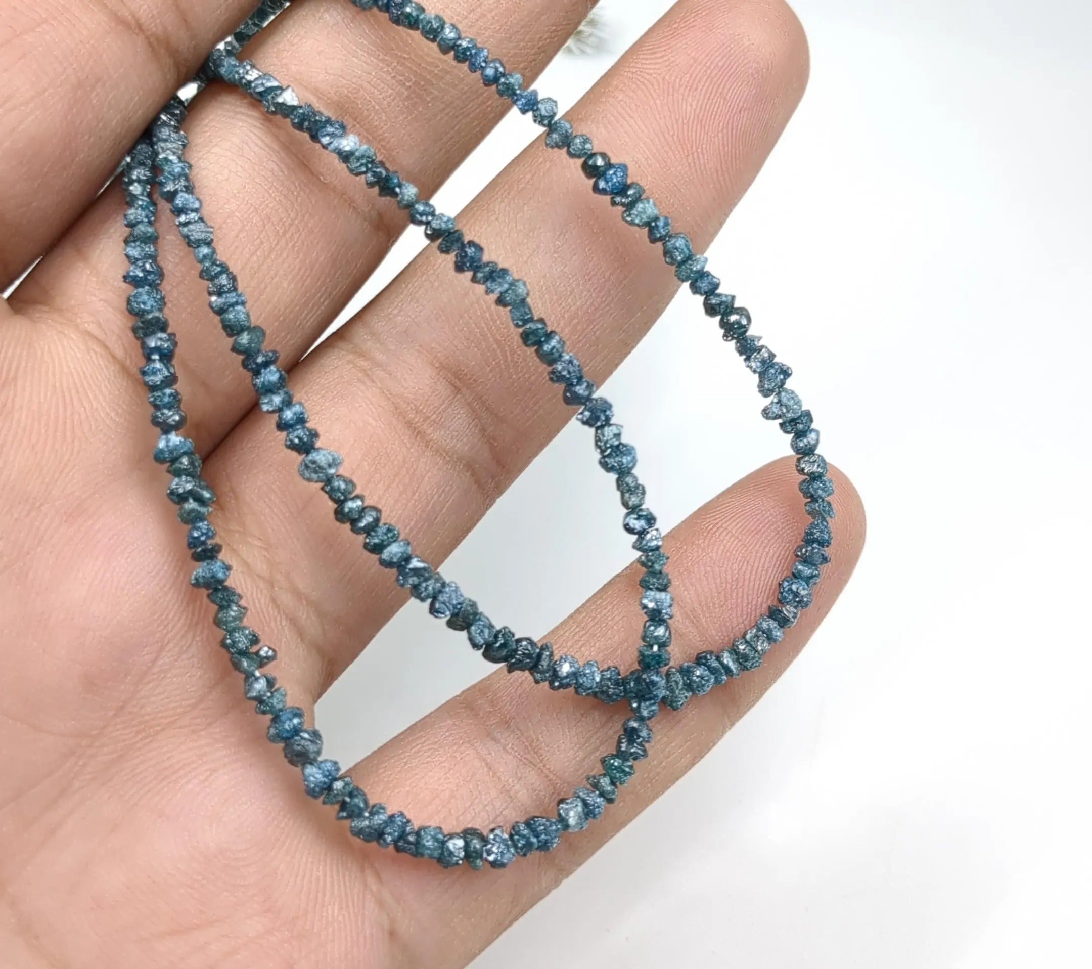 AAA Blue Uncut Diamond Beads Raw Rough Nuggets Diamond beads 2-3mm