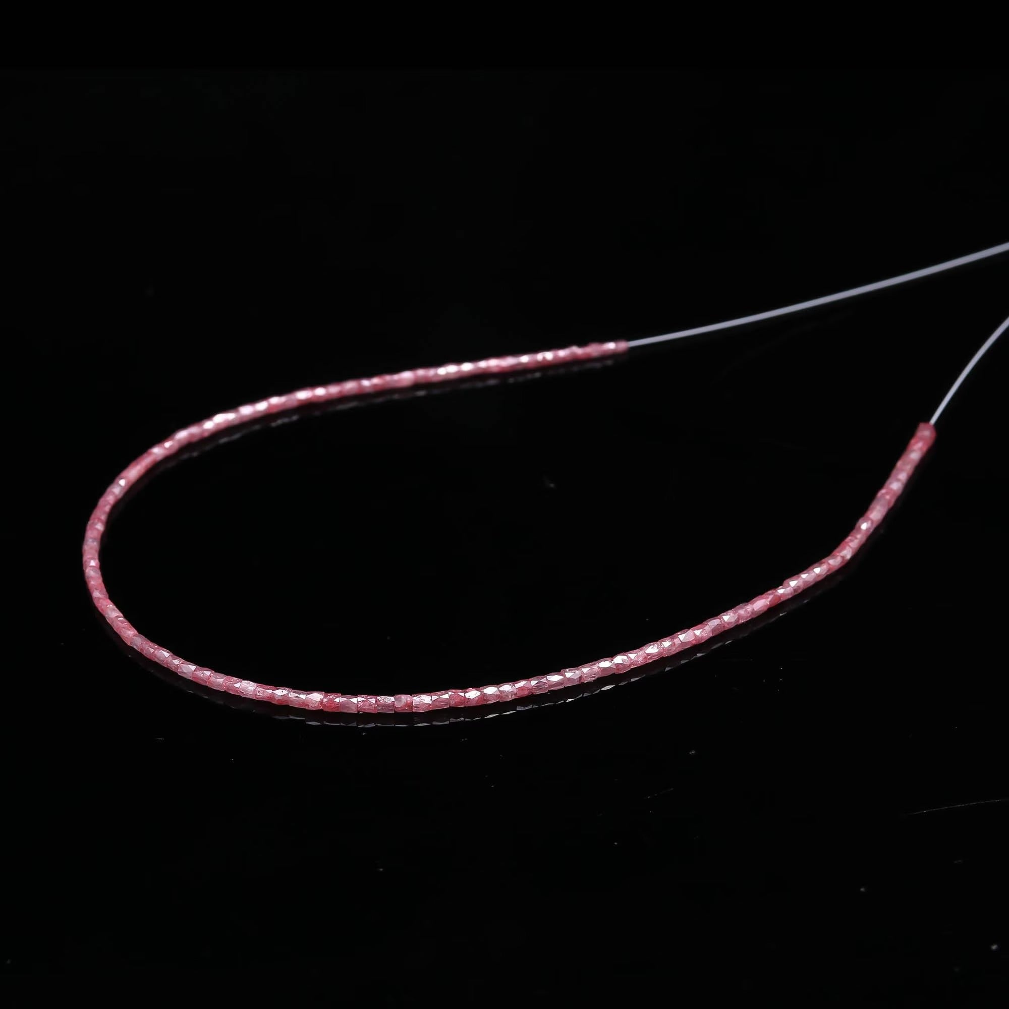7.5 inch Natural Pink Diamond Bead Tube Jewellery Making 1.5 - 2.5 mm